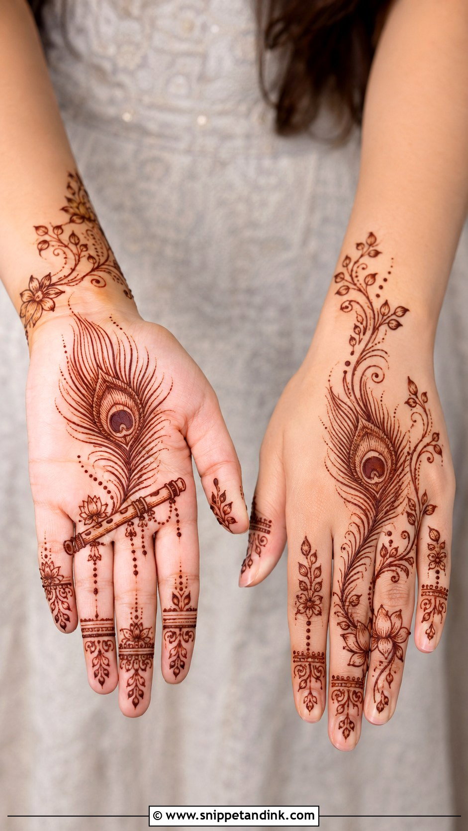 Peacock Feather Krishna Mehndi Design - Snippet and Ink - 30 Krishna Mehndi Designs