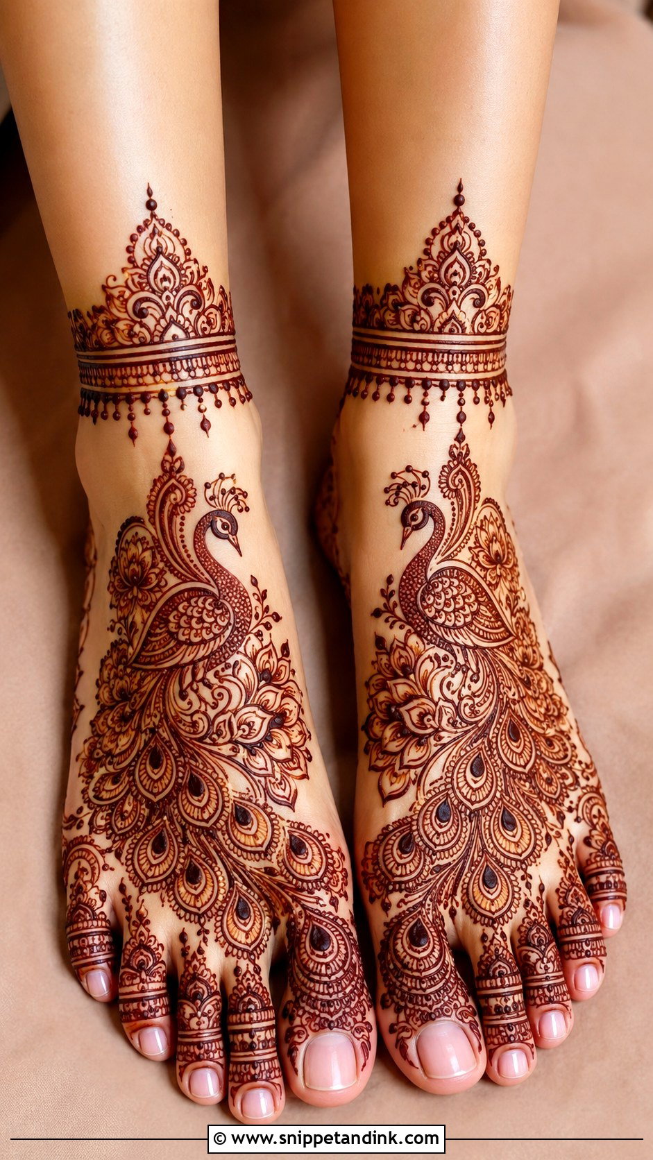 Peacock Feet Mehndi Design - Snippet and Ink - 35 Peacock Mehndi Designs