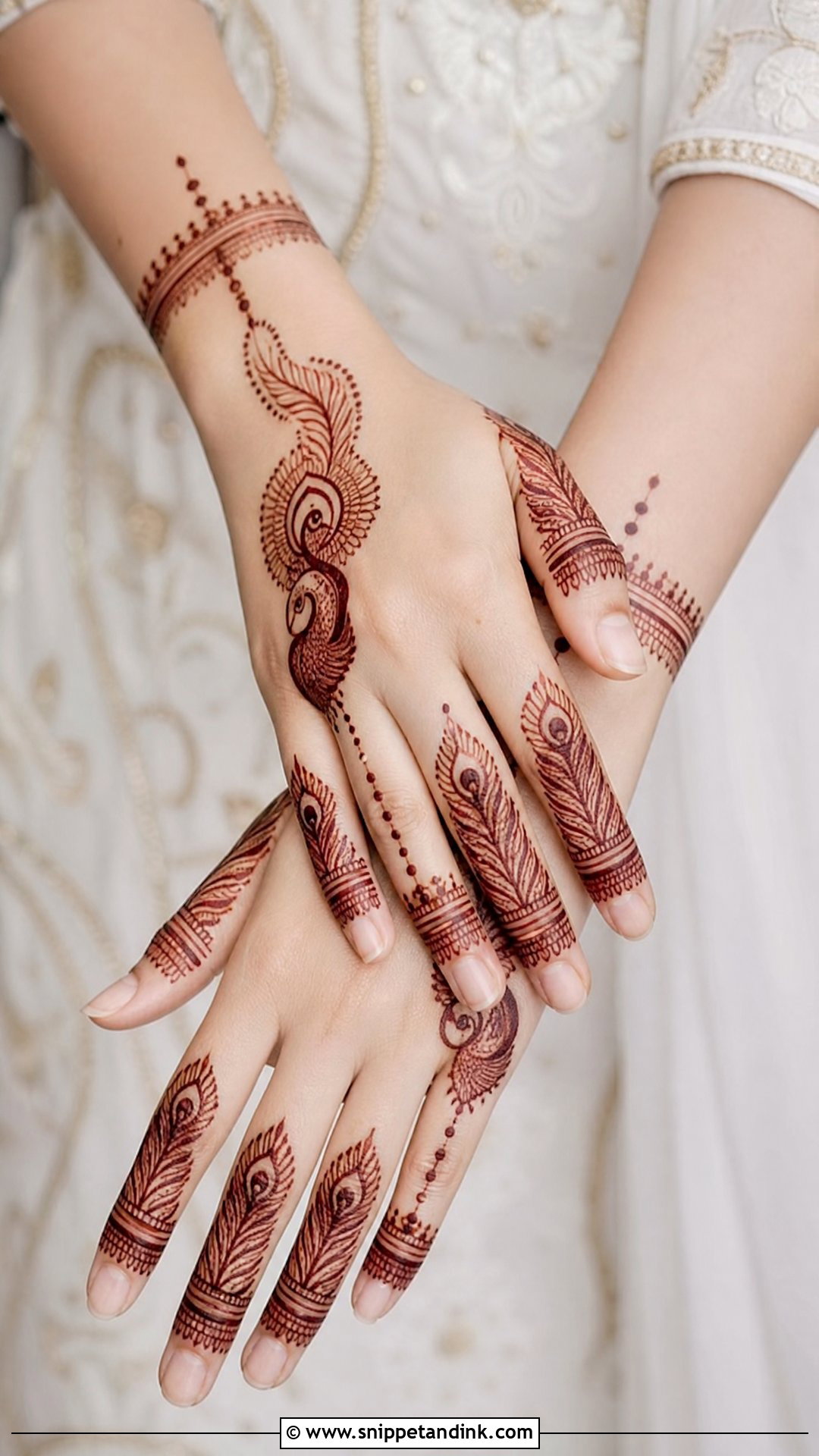 Peacock Finger Bridal Mehndi Design - Snippet and Ink - 20 Peacock Bridal Mehndi Designs