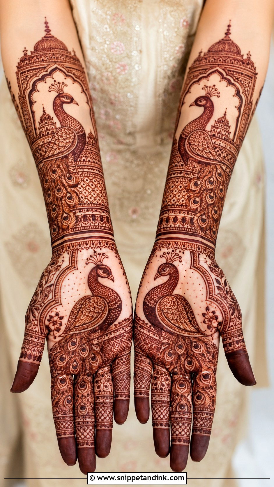 Peacock Flower Mehndi Design - Snippet and Ink - 35 Peacock Mehndi Designs
