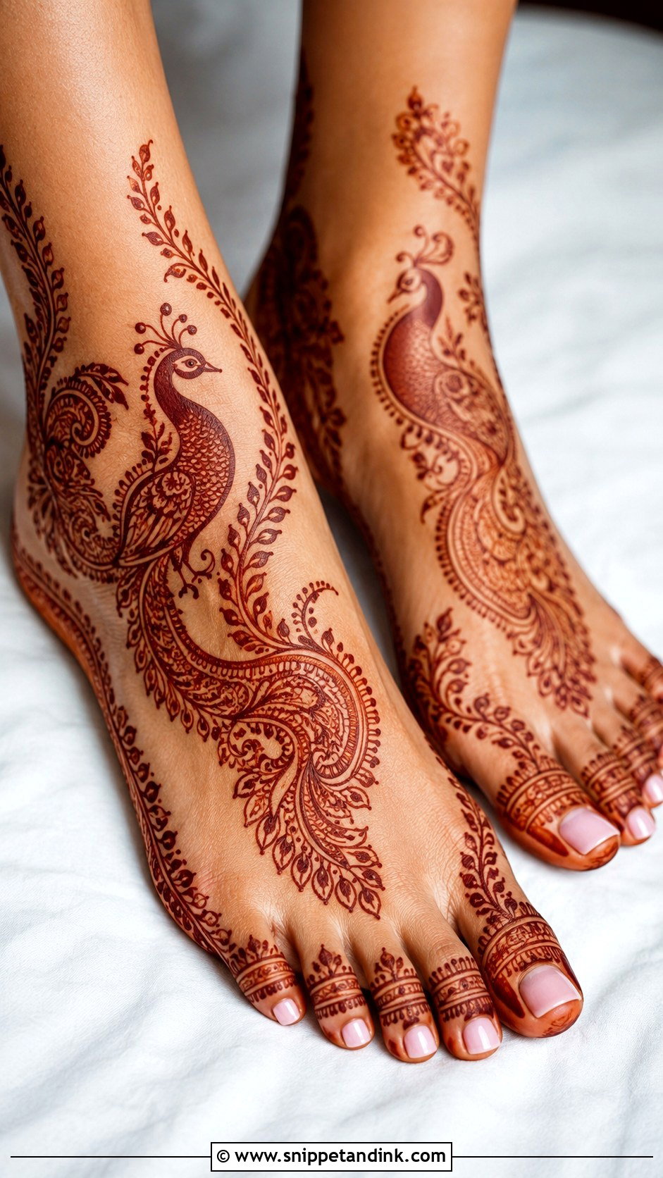 Peacock Foot Mehndi Design - Snippet and Ink - 35 Foot Mehndi Designs