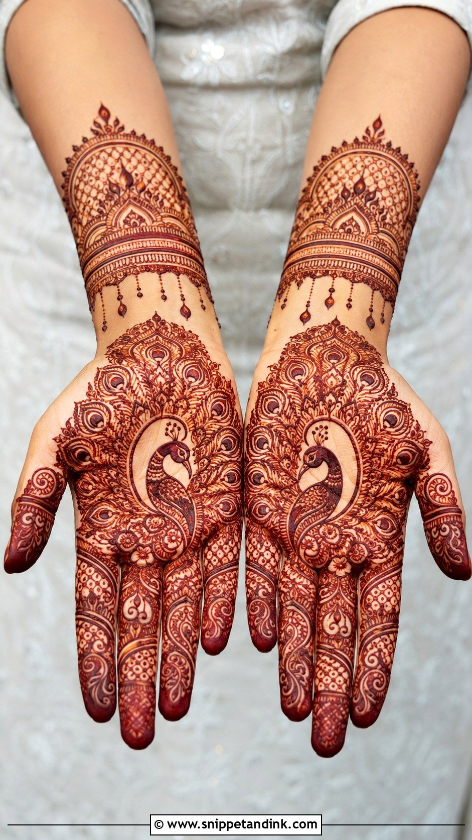 Peacock Front Hand Mehndi Design - Snippet and Ink - 35 Front Hand Mehndi Design Ideas