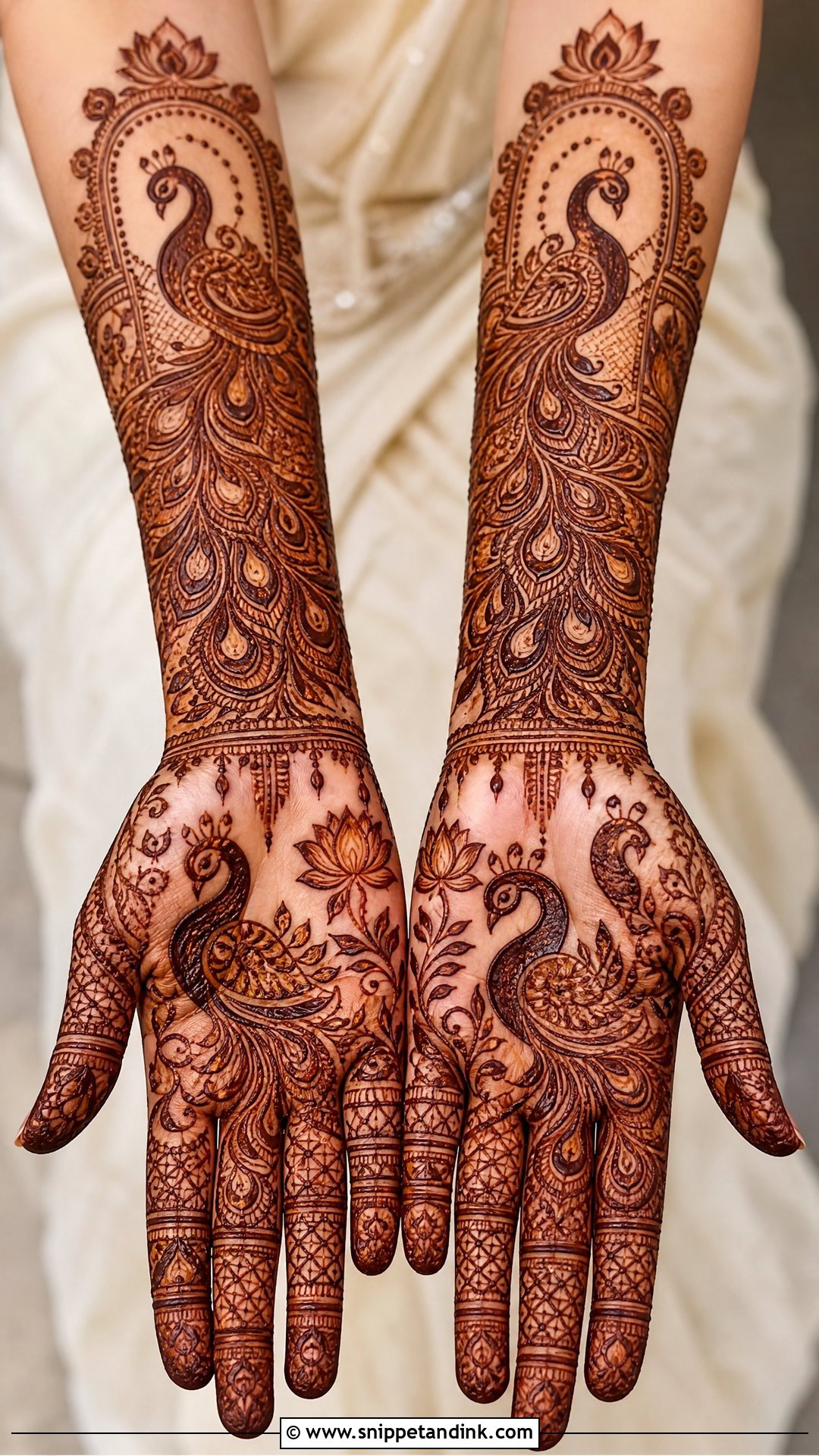Peacock Full Hand Bridal Mehndi Design - Snippet and Ink - 20 Full Hand Bridal Mehendi Mehndi Design Ideas