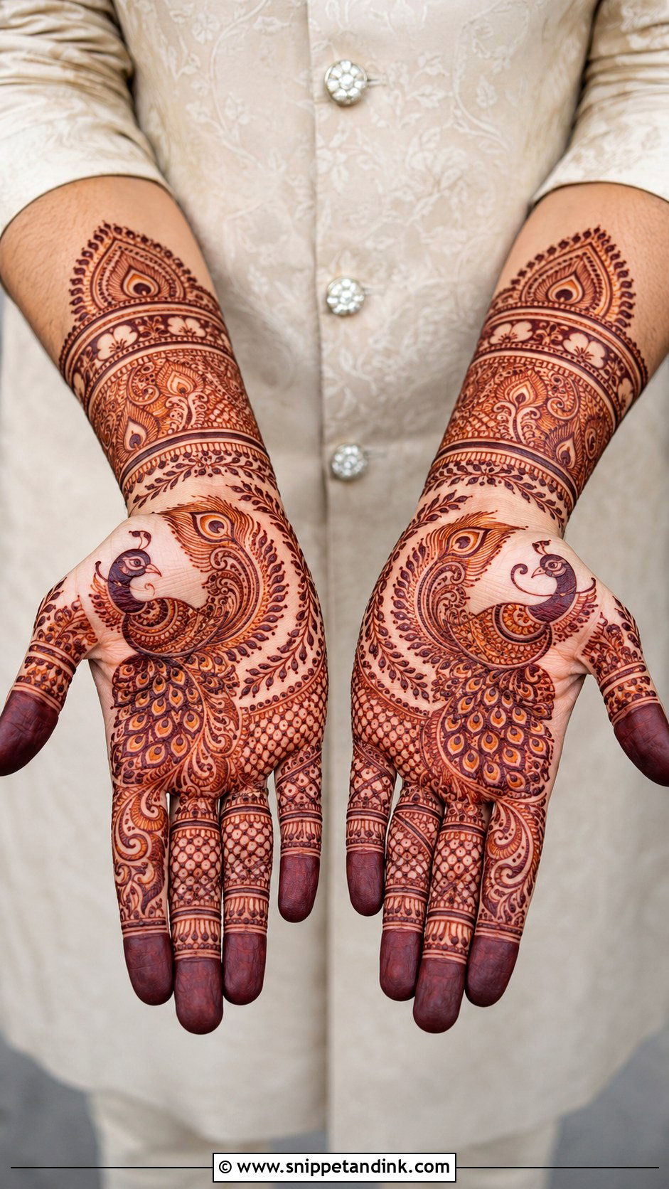 Peacock Groom Mehndi Design - Snippet and Ink - 30 Groom Mehndi Design Ideas
