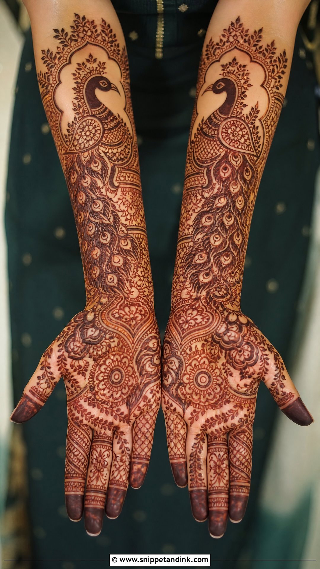 Peacock Heavy Bridal Mehndi Design - Snippet and Ink - 20 Heavy Bridal Mehndi Designs