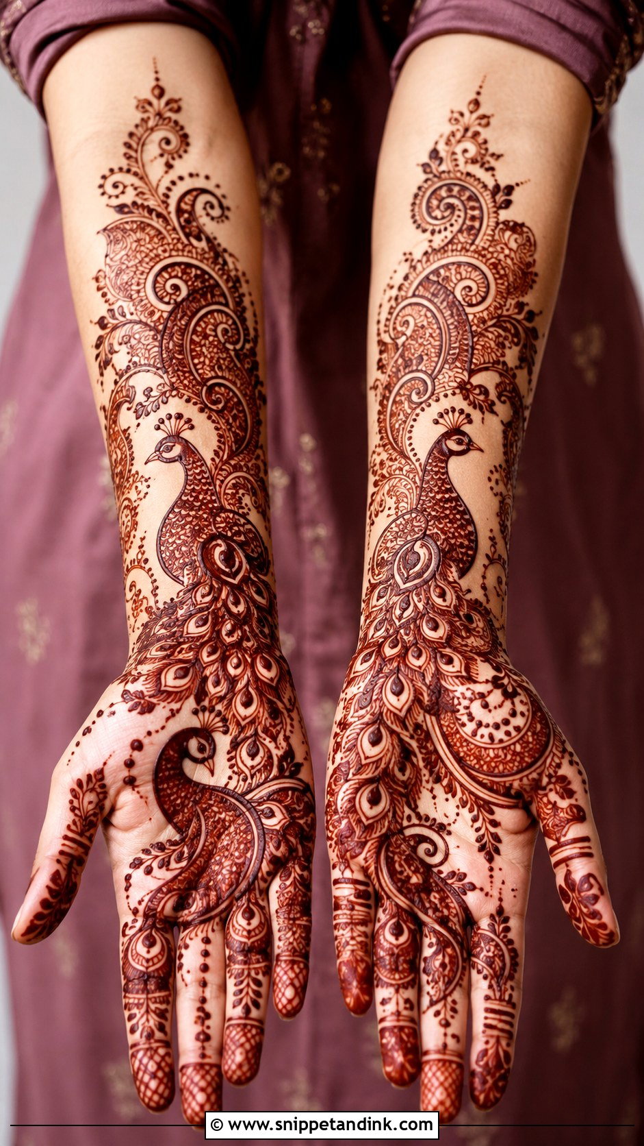 Peacock Henna Mehndi Design - Snippet and Ink - 30 Henna Mehndi Designs