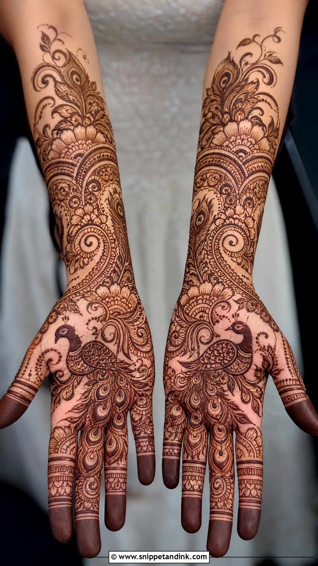 Peacock Indian Bridal Full Hand Mehndi Design - Snippet and Ink - 20 Indian Bridal Full Hand Mehndi Designs