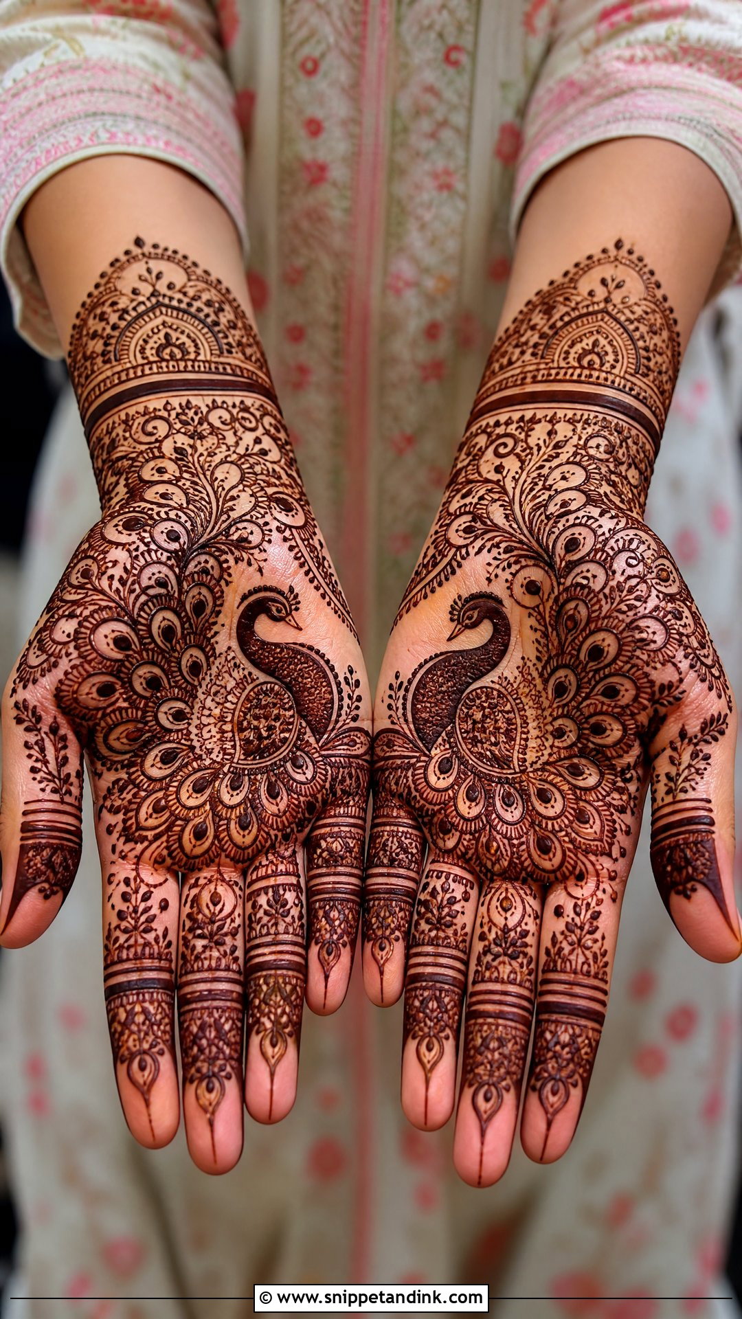 Peacock Inside Mehndi Design - Snippet and Ink - 25 Inside Mehndi Designs