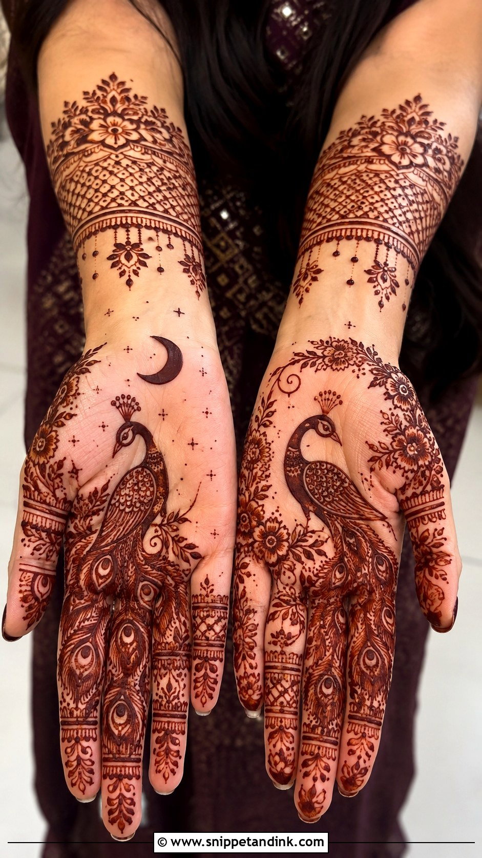 Peacock Karva Chauth Mehndi Design - Snippet and Ink - 35 Karva Chauth Mehndi Designs