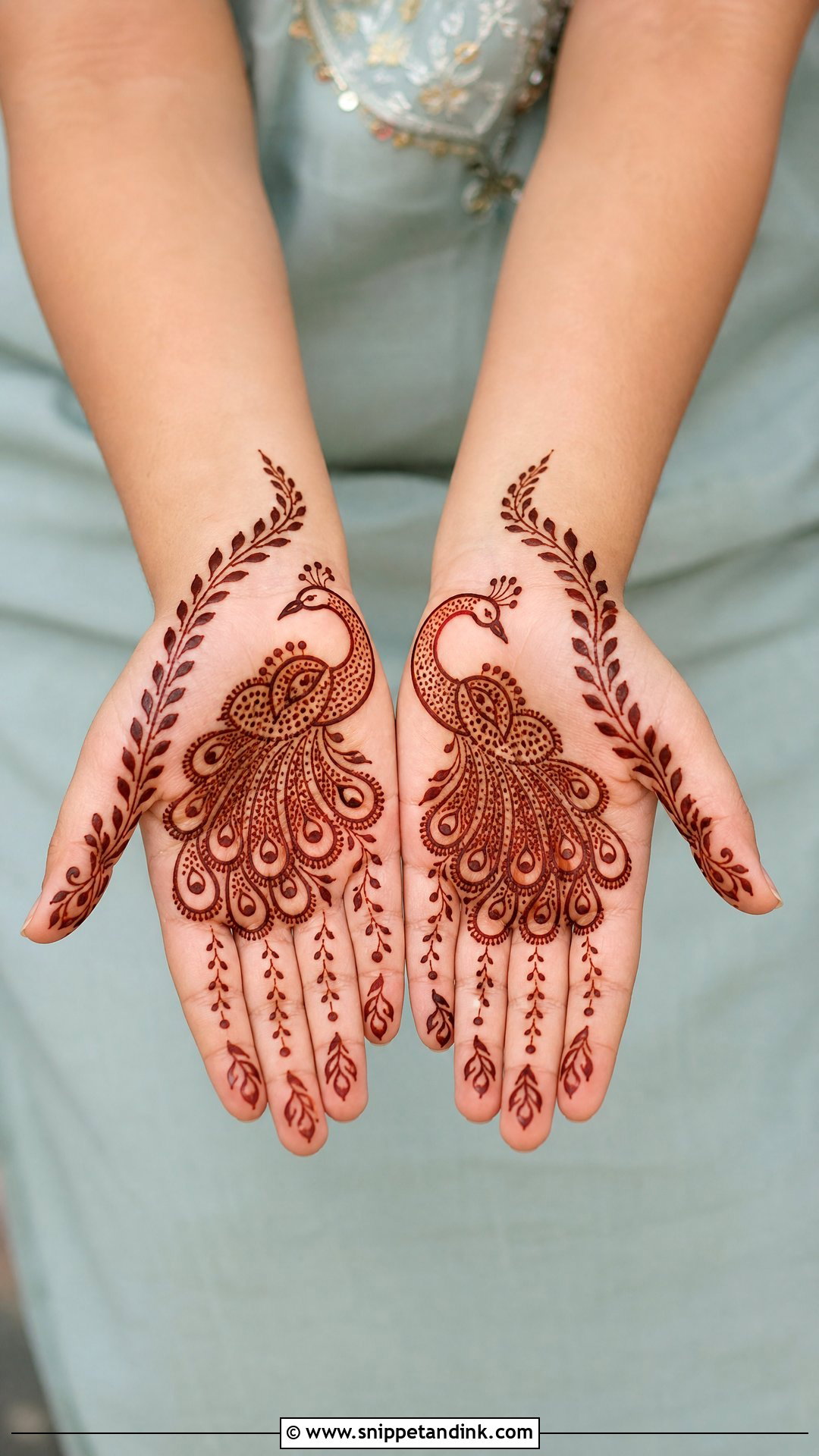 Peacock Kids Mehndi Design - Snippet and Ink - 25 Small Kids Mehndi Designs