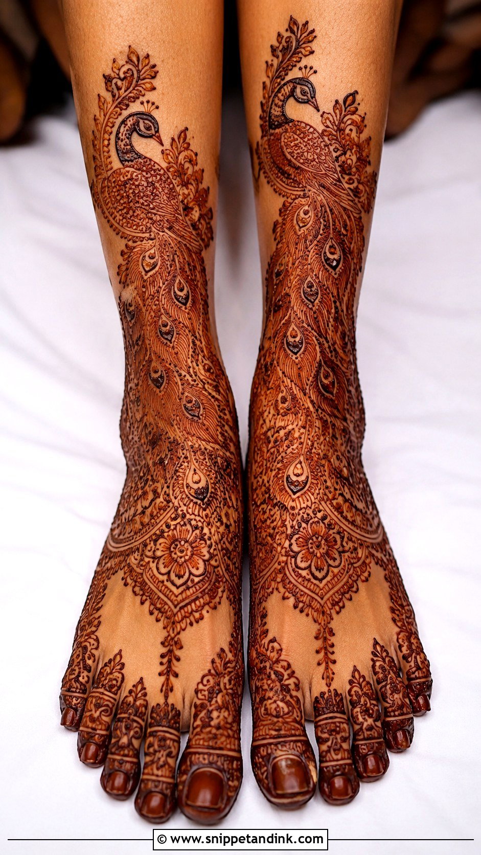 Peacock Legs Mehndi Design - Snippet and Ink - 35 Legs Mehndi Design Ideas