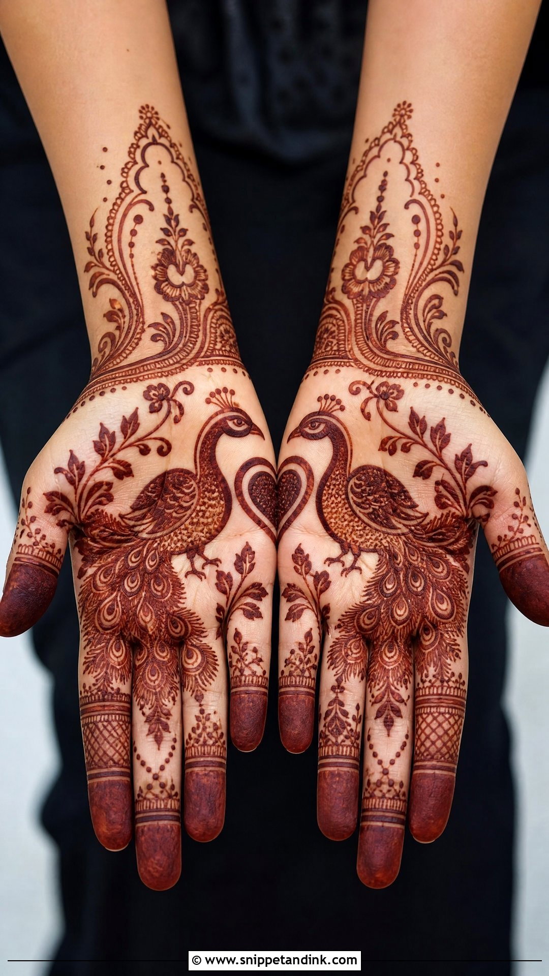Peacock Love Mehndi Design - Snippet and Ink - 25 Love Mehndi Designs
