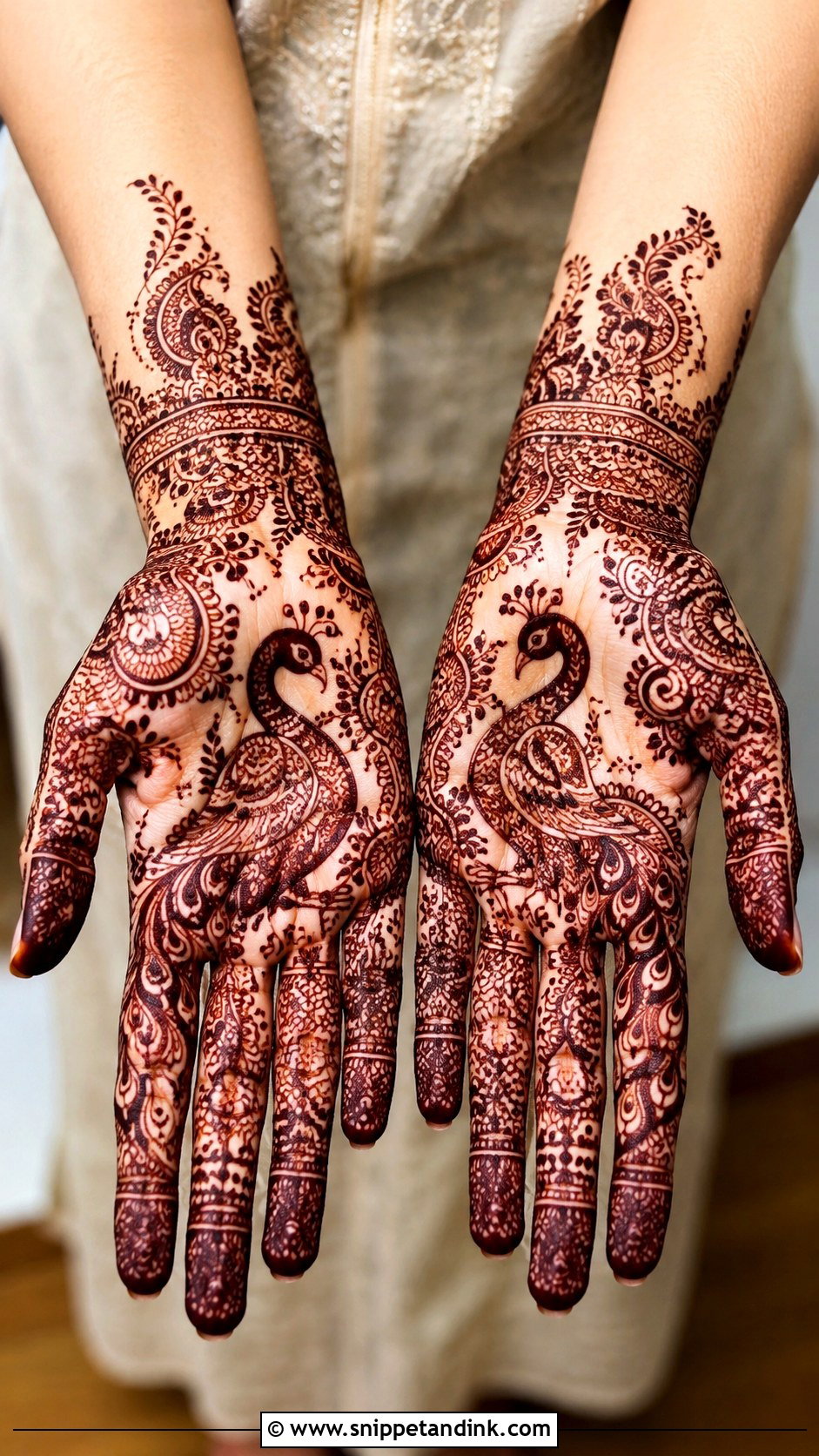 Peacock Mehndi Design For Front Hand - Snippet and Ink - 35 New Mehndi Designs