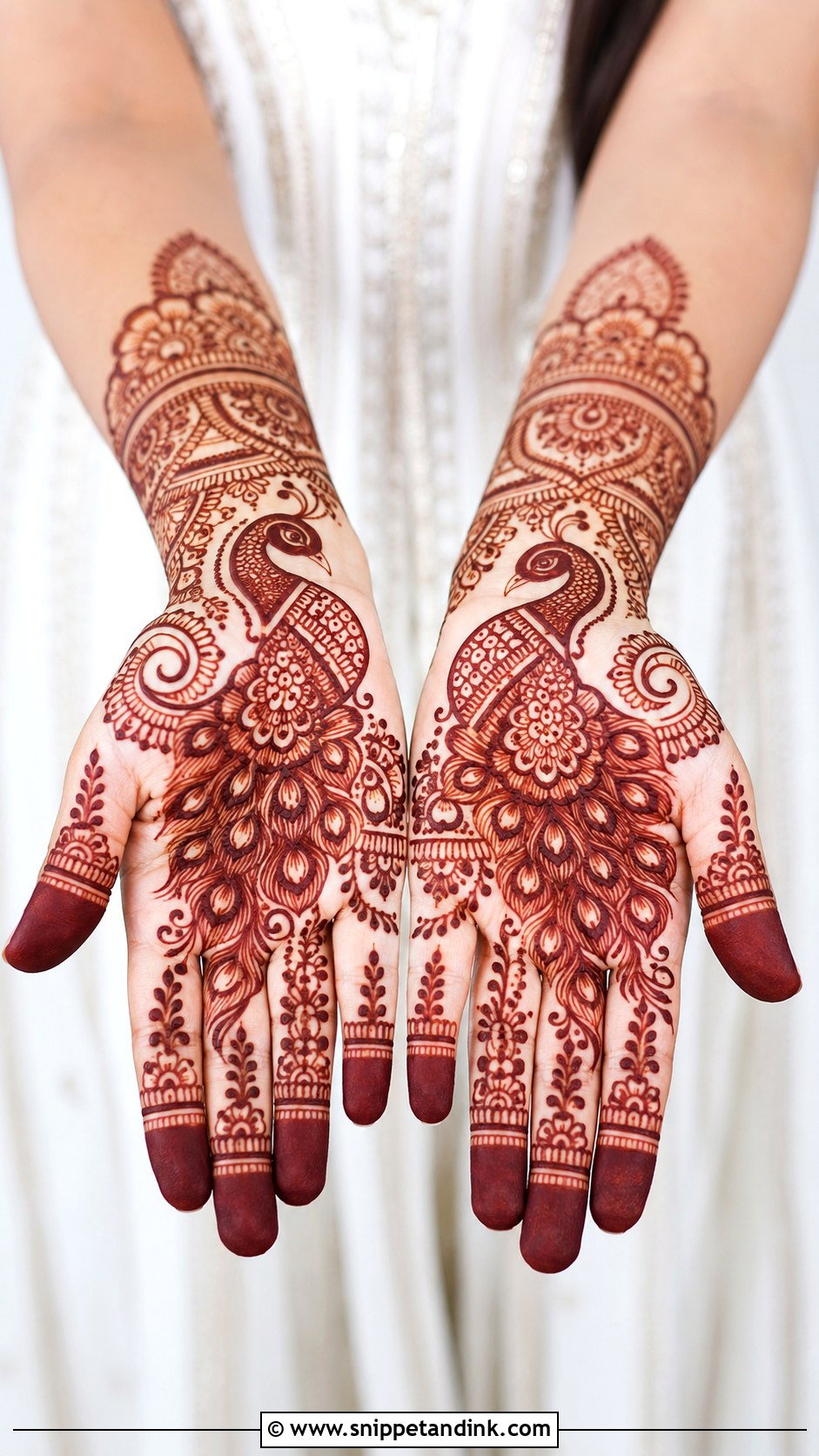 Peacock Mehndi Design Front Hand - Snippet and Ink - 35 Mehndi Designs 2025