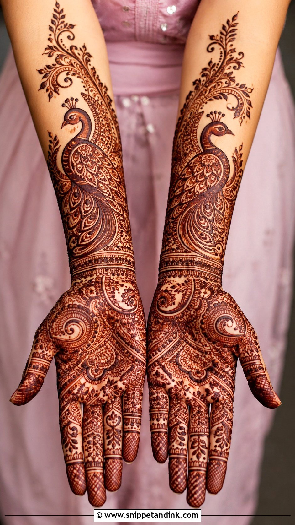 Peacock Mehndi Design Full Hand - Snippet and Ink - 35 Trendy Mehndi Designs