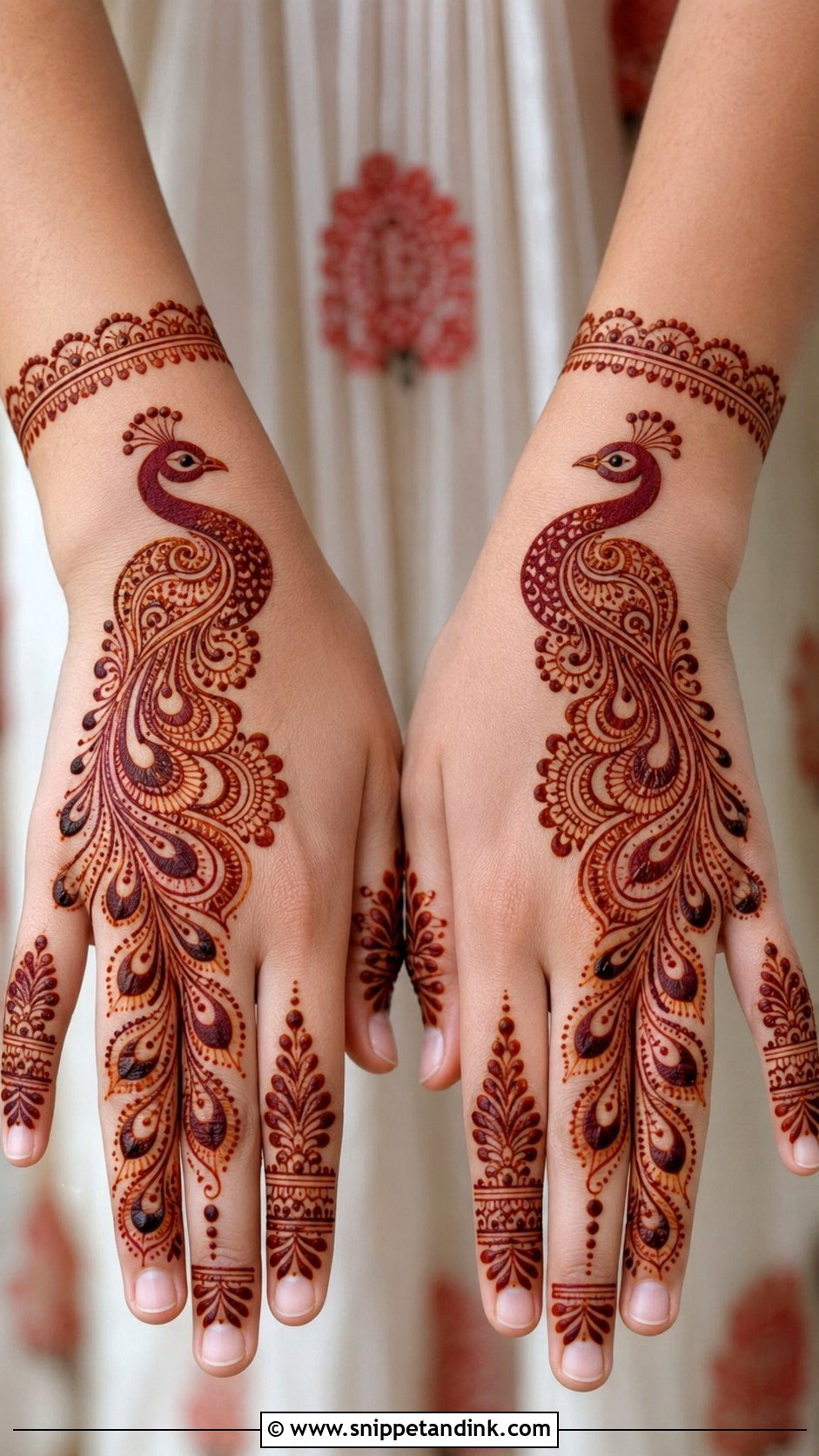 Peacock Mehndi Design for Kids - Snippet and Ink - 35 Mehndi Designs for Kids