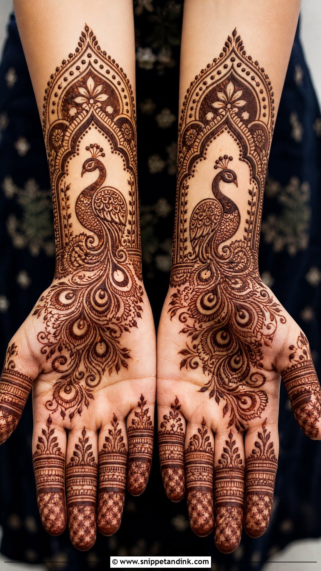 Peacock Mehrab Mehndi Design - Snippet and Ink - 30 Mehrab Mehndi Design Ideas