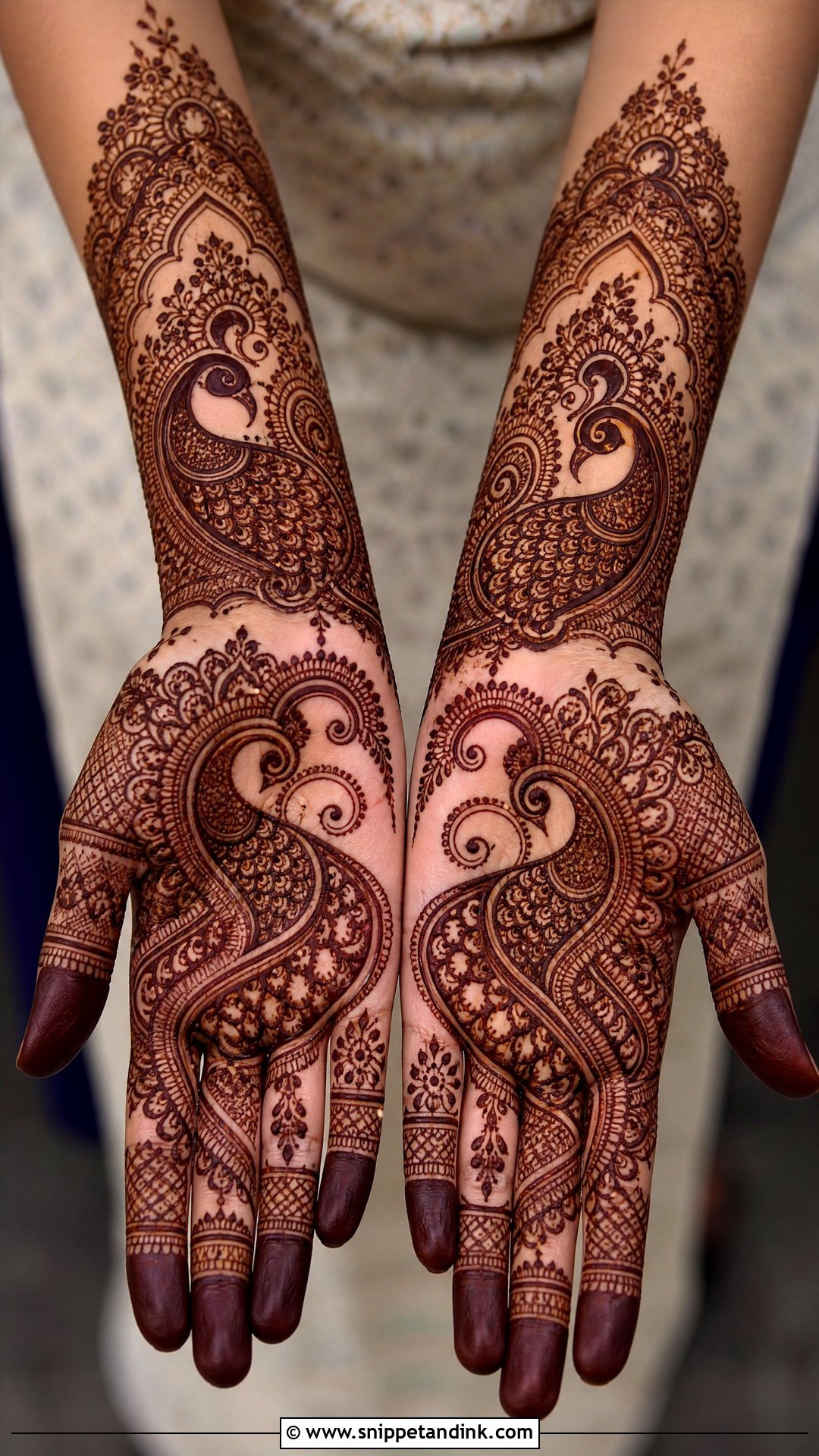 Peacock Paisley Bridal Mehndi Design - Snippet and Ink - 20 Peacock Bridal Mehndi Designs