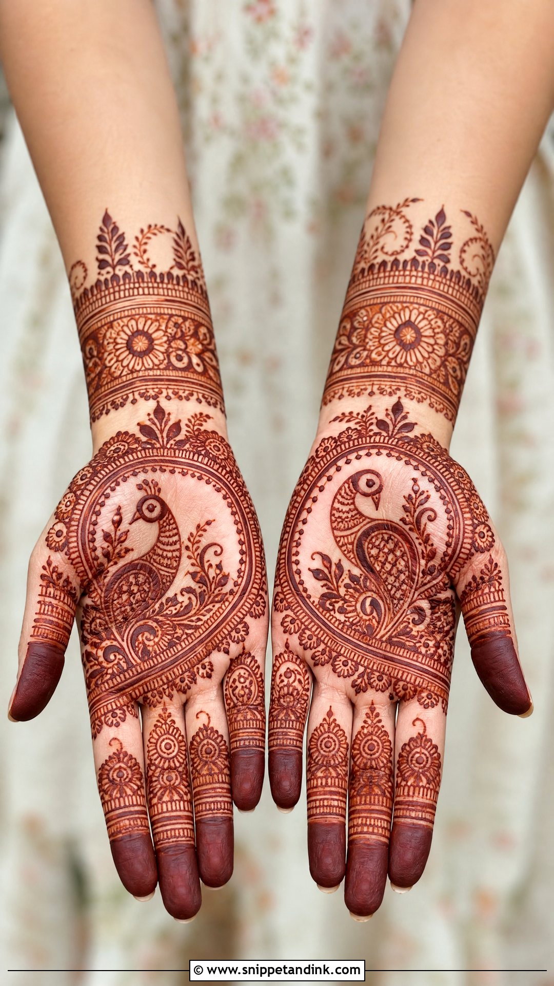 Peacock Palm Bridal Mehndi Design - Snippet and Ink - 20 Peacock Bridal Mehndi Designs
