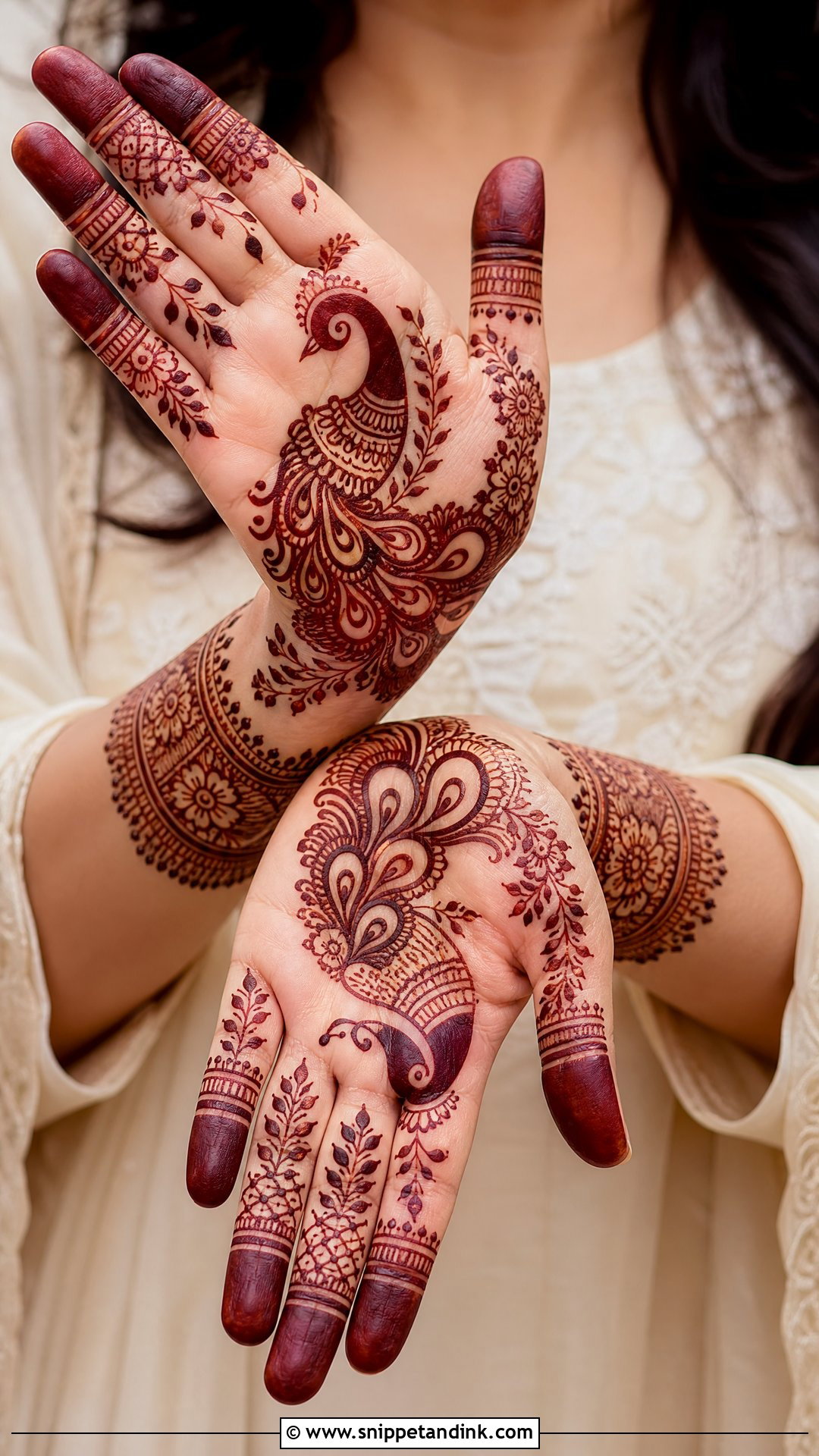 Peacock Palm Mehndi Design - Snippet and Ink - 30 Unique Palms Mehndi Designs