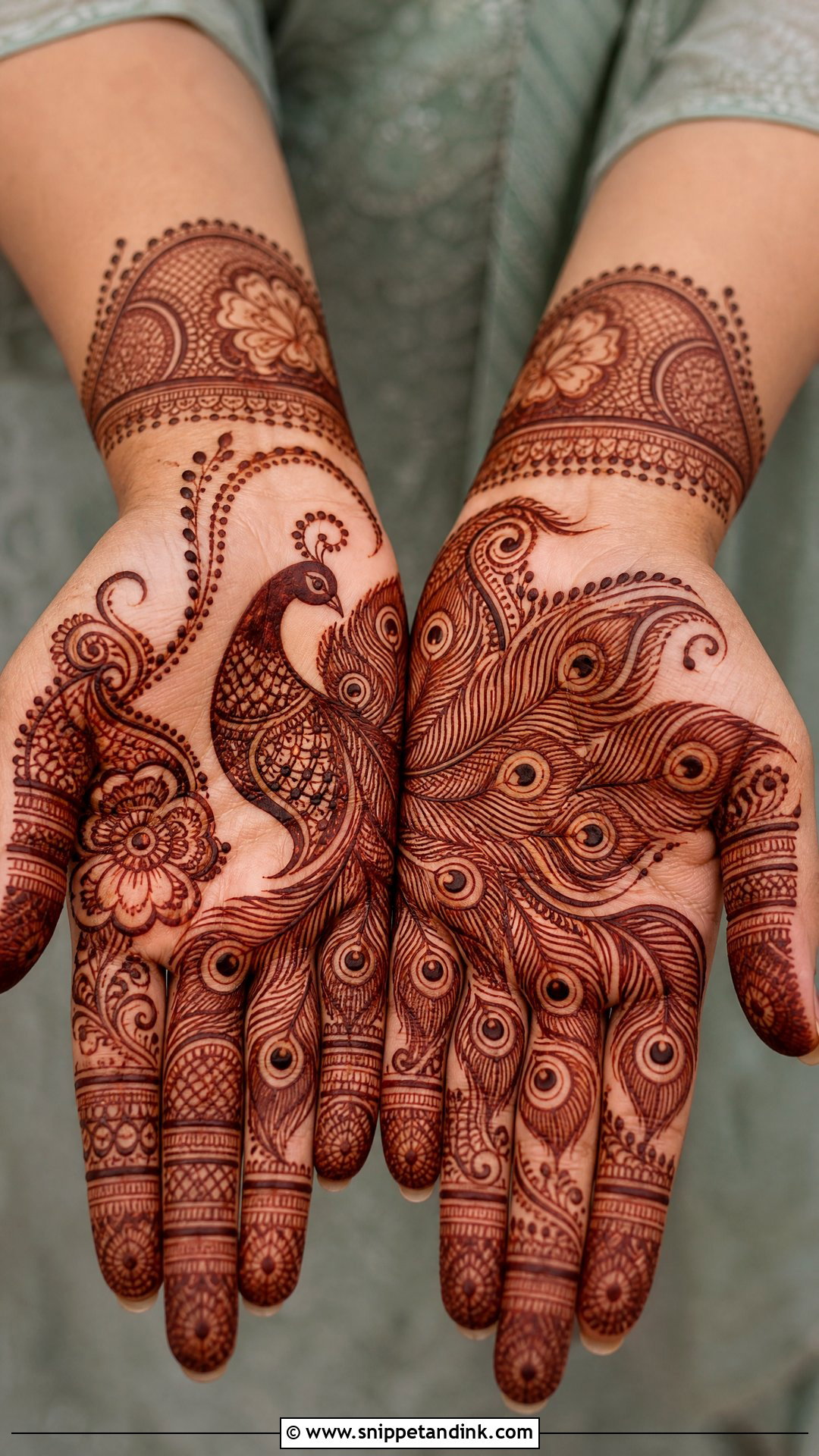Peacock Palm Mehndi Design - Snippet and Ink - 35 Palm Mehndi Design Ideas