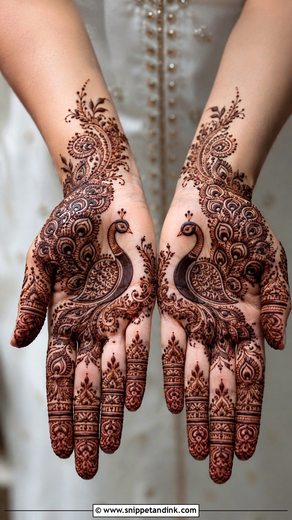 Peacock Palm Mehndi Design - Snippet and Ink - 35 Unique Palm Mehndi Design Ideas
