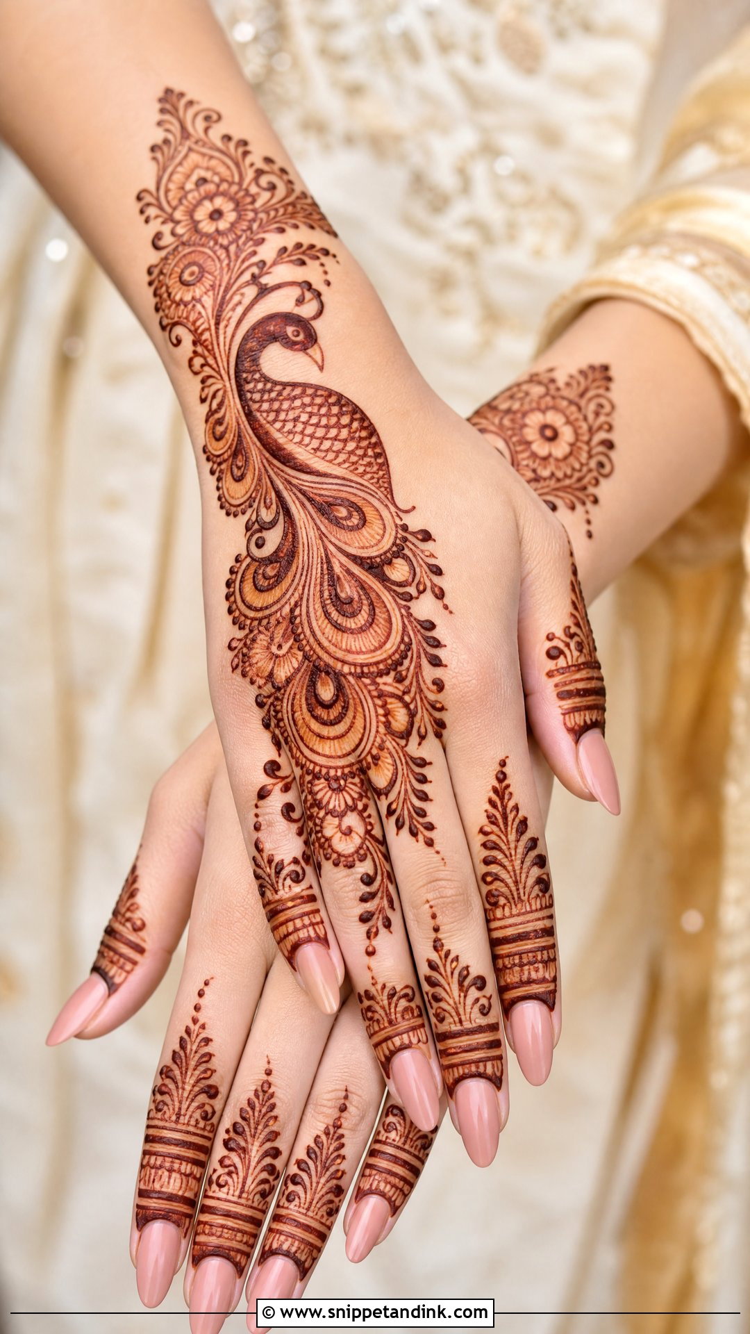 Peacock Semi Bridal Mehendi Design For Back Hand - Snippet and Ink - 25 Semi Bridal Mehendi Design for Back Hand Ideas