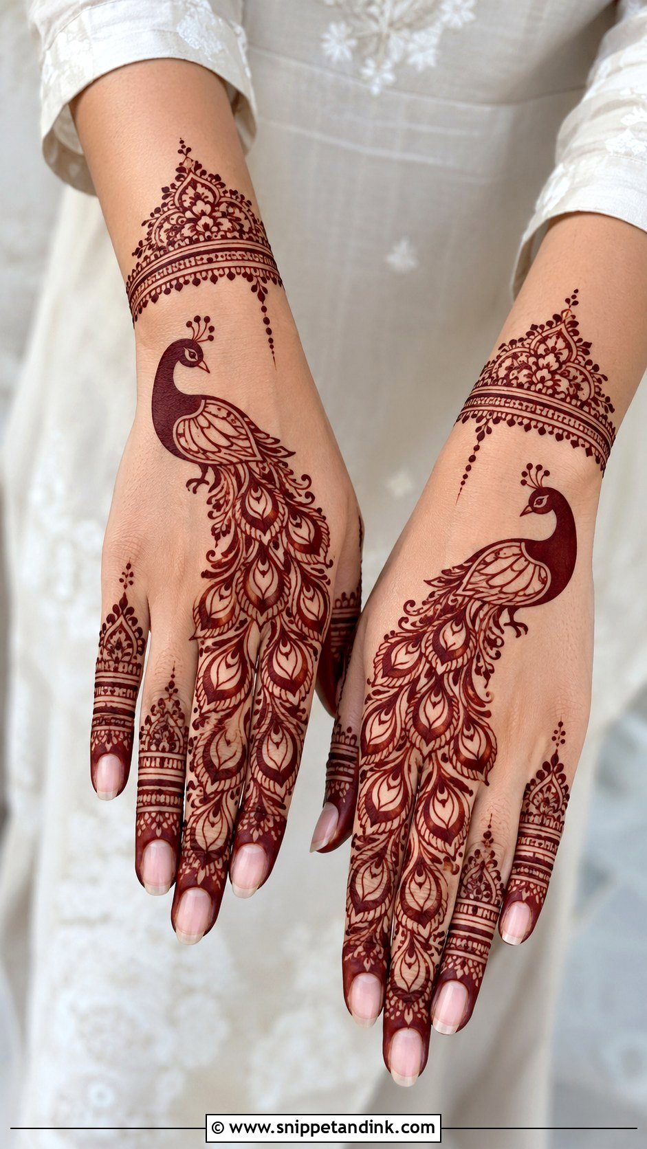Peacock Shaded Mehndi Design - Snippet and Ink - 35 Peacock Mehndi Designs