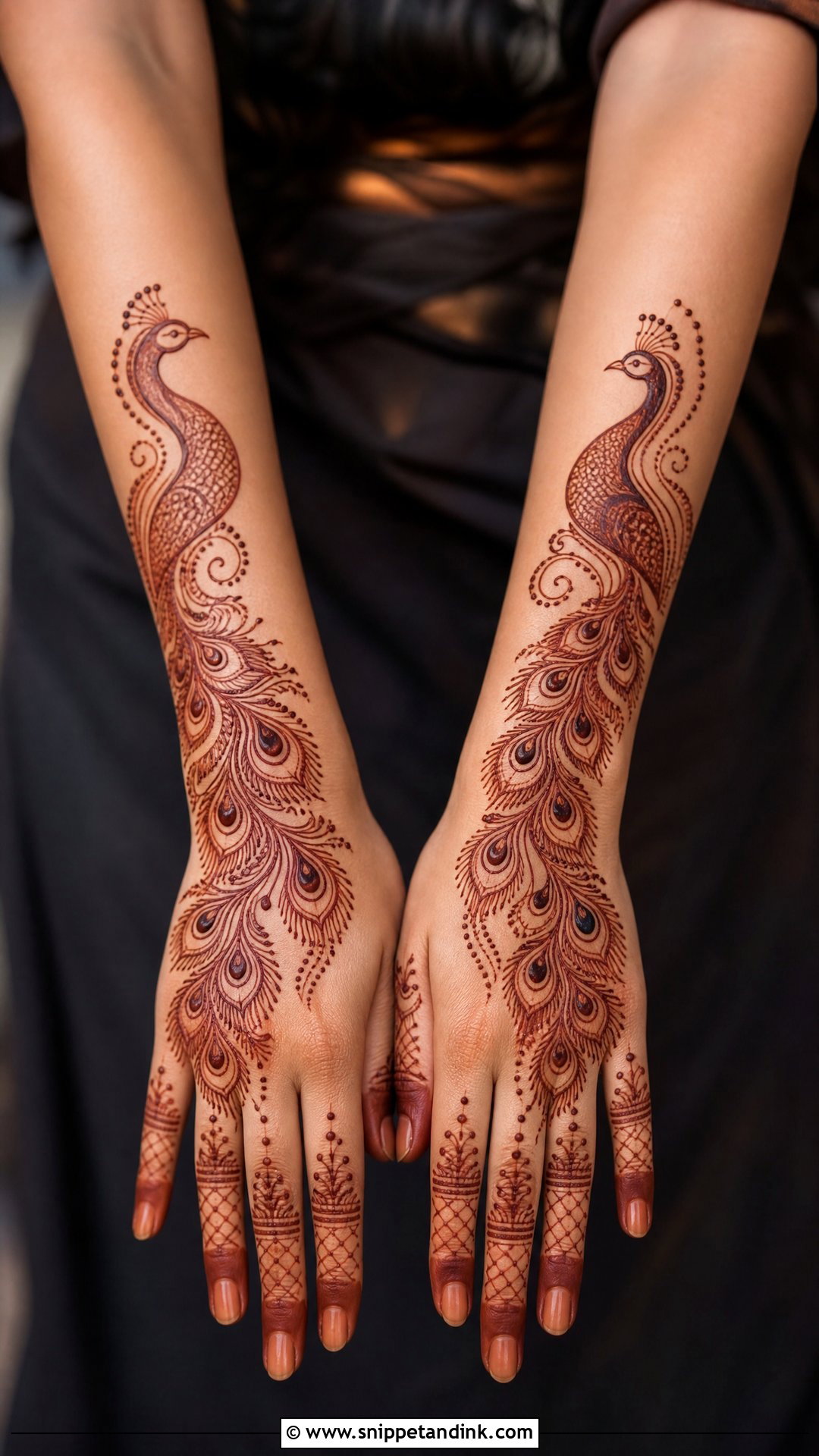 Peacock Tattoo Mehndi Design - Snippet and Ink - 30 Unique Tattoo Mehndi Designs