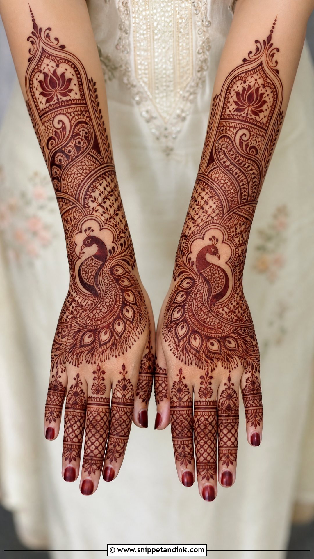 Peacock Upper Hand Mehndi Design - Snippet and Ink - 25 Upper Hand Mehndi Designs