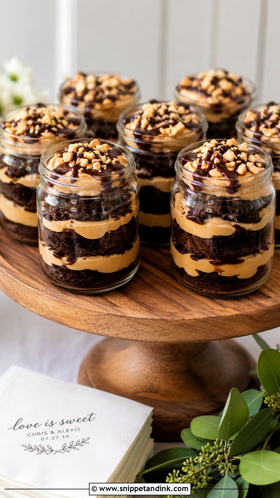 Peanut Butter Chocolate Wedding Cake In A Jar - Snippet and Ink - 25 Wedding Cake Ideas in a Jar