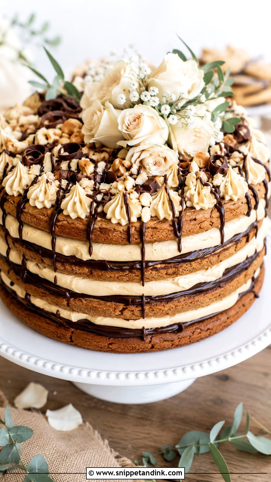 Peanut Butter Wedding Layered Cookie Cake - Snippet and Ink - 30 Wedding Layered Cookie Cake Ideas