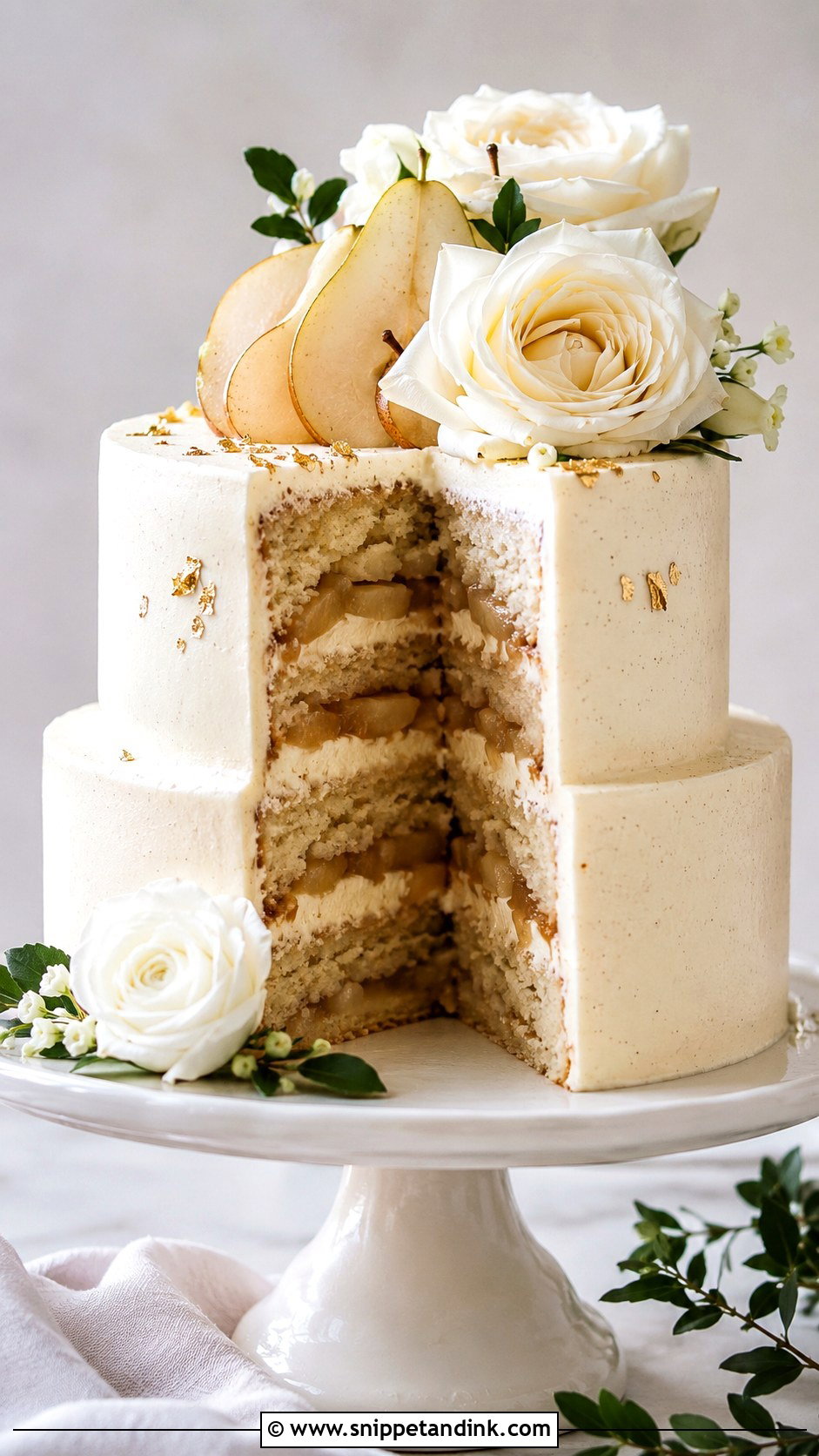 Pear Cinnamon Wedding Cake - Snippet and Ink - 20 Cinnamon Wedding Cake Ideas