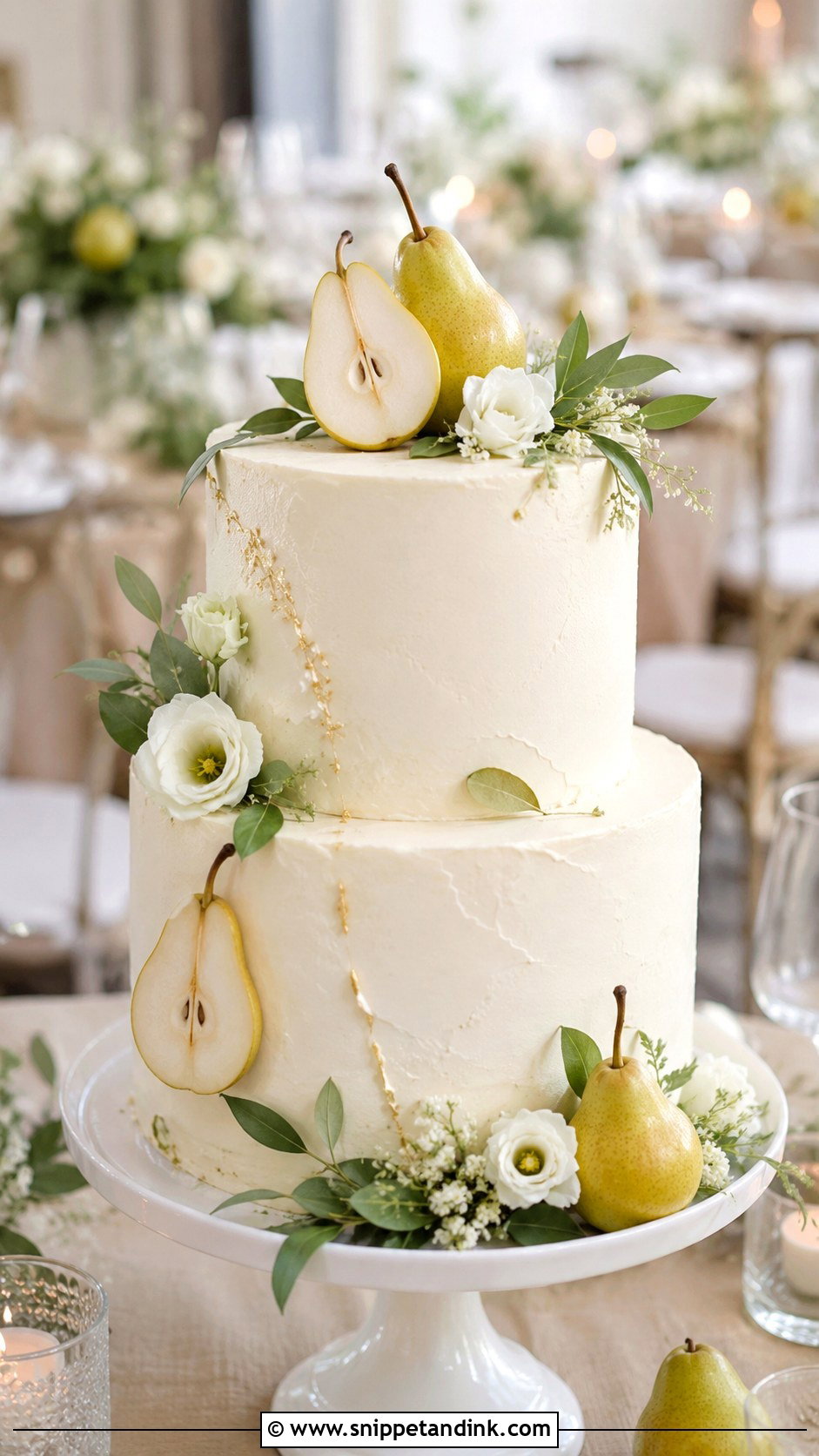 Pear Wedding Cake - Snippet and Ink - 20 Fall Wedding Cake Ideas