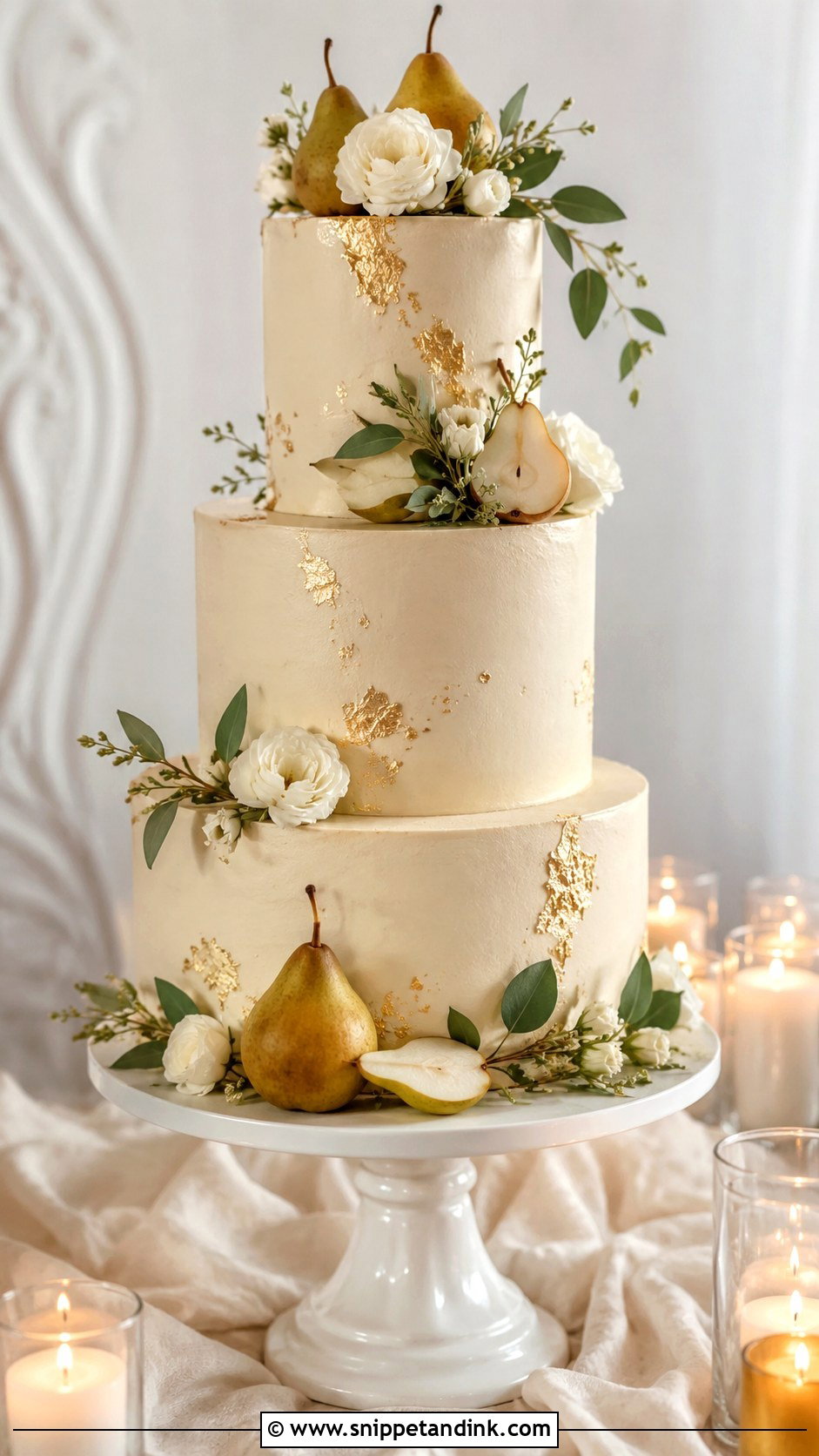 Pear Wedding Cake - Snippet and Ink - 20 Fall Wedding Cakes