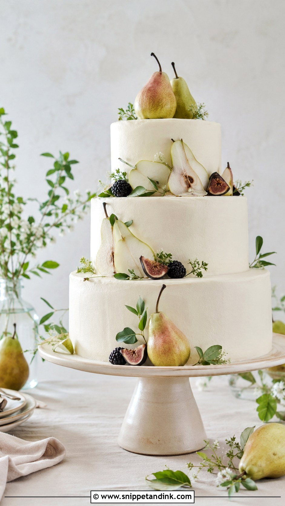 Pear Wedding Cake - Snippet and Ink - 20 Fresh Fruit Wedding Cake Ideas