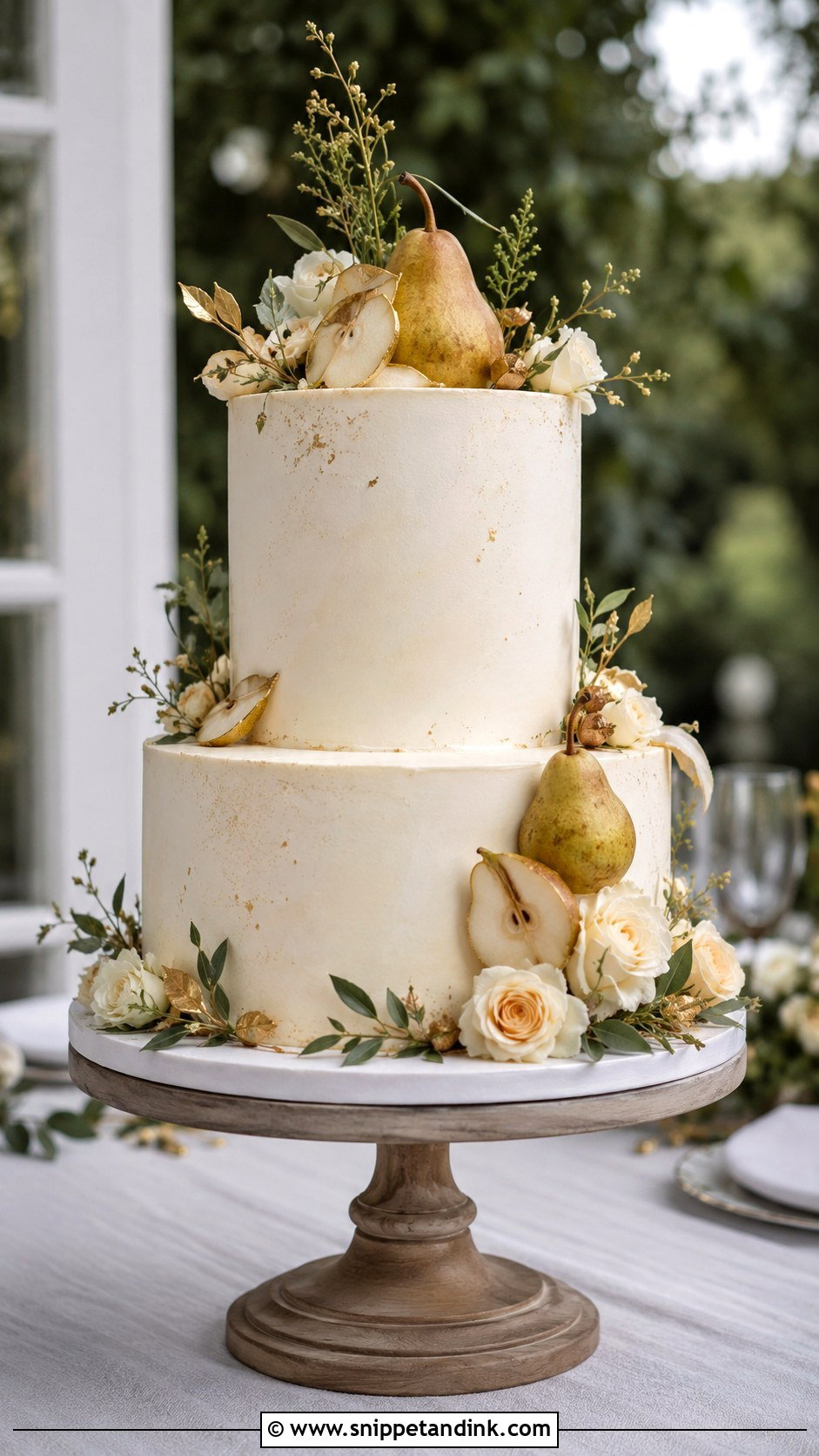 Pear Wedding Cake - Snippet and Ink - 20 Autumn Theme Cake Ideas for Wedding
