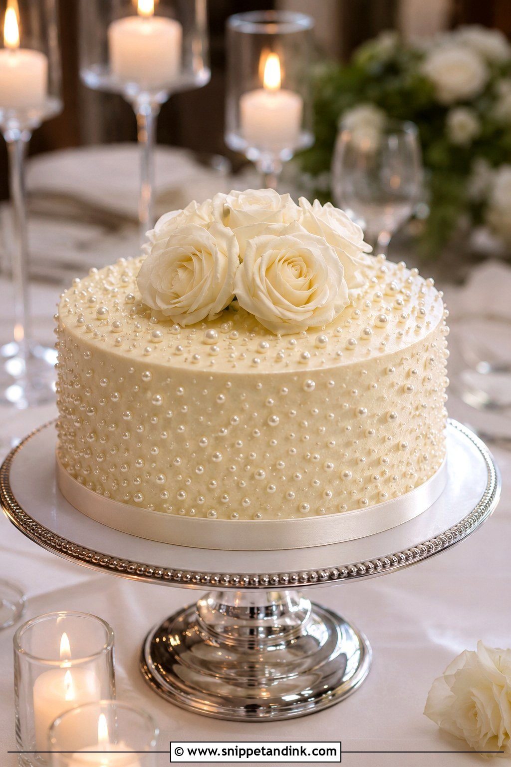 Pearl 1 Layer Wedding Cake - Snippet and Ink - 20 1 Layer Wedding Cake Ideas