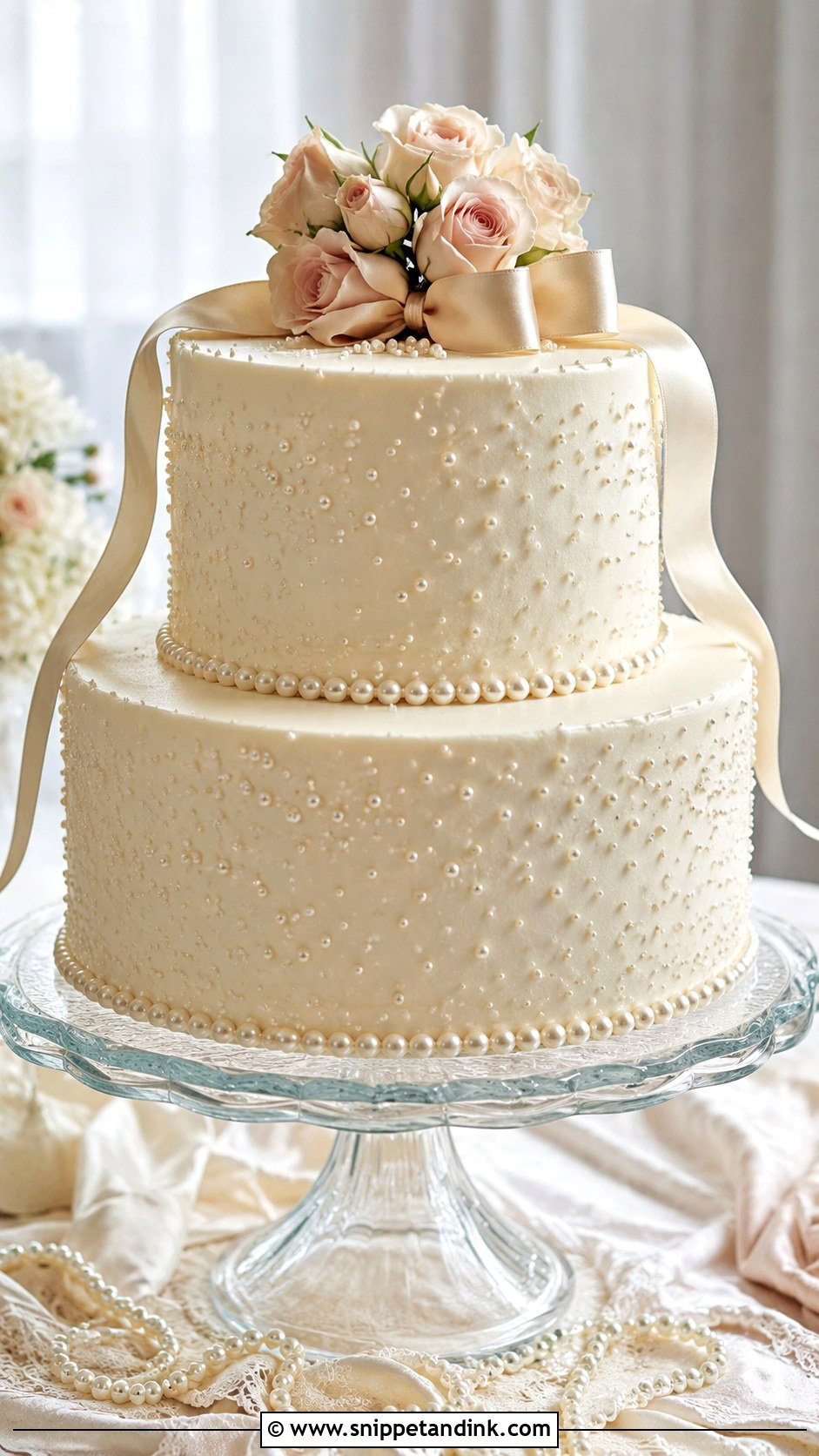 Pearl 2 Layer Wedding Cake - Snippet and Ink - 20 2 Layer Wedding Cake Ideas
