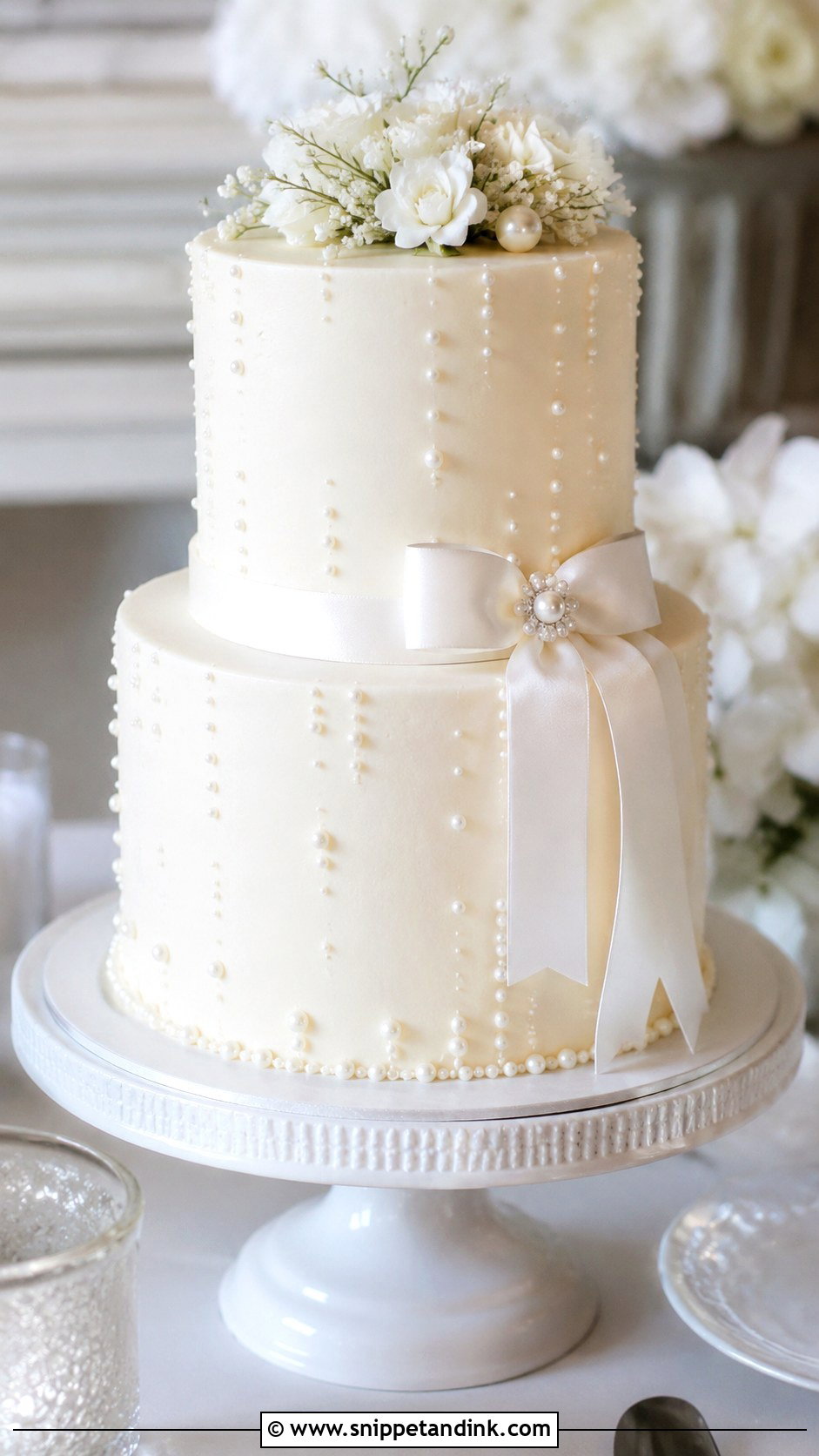 Pearl 2 Tier Wedding Cake - Snippet and Ink - 20 2 Tier Wedding Cakes