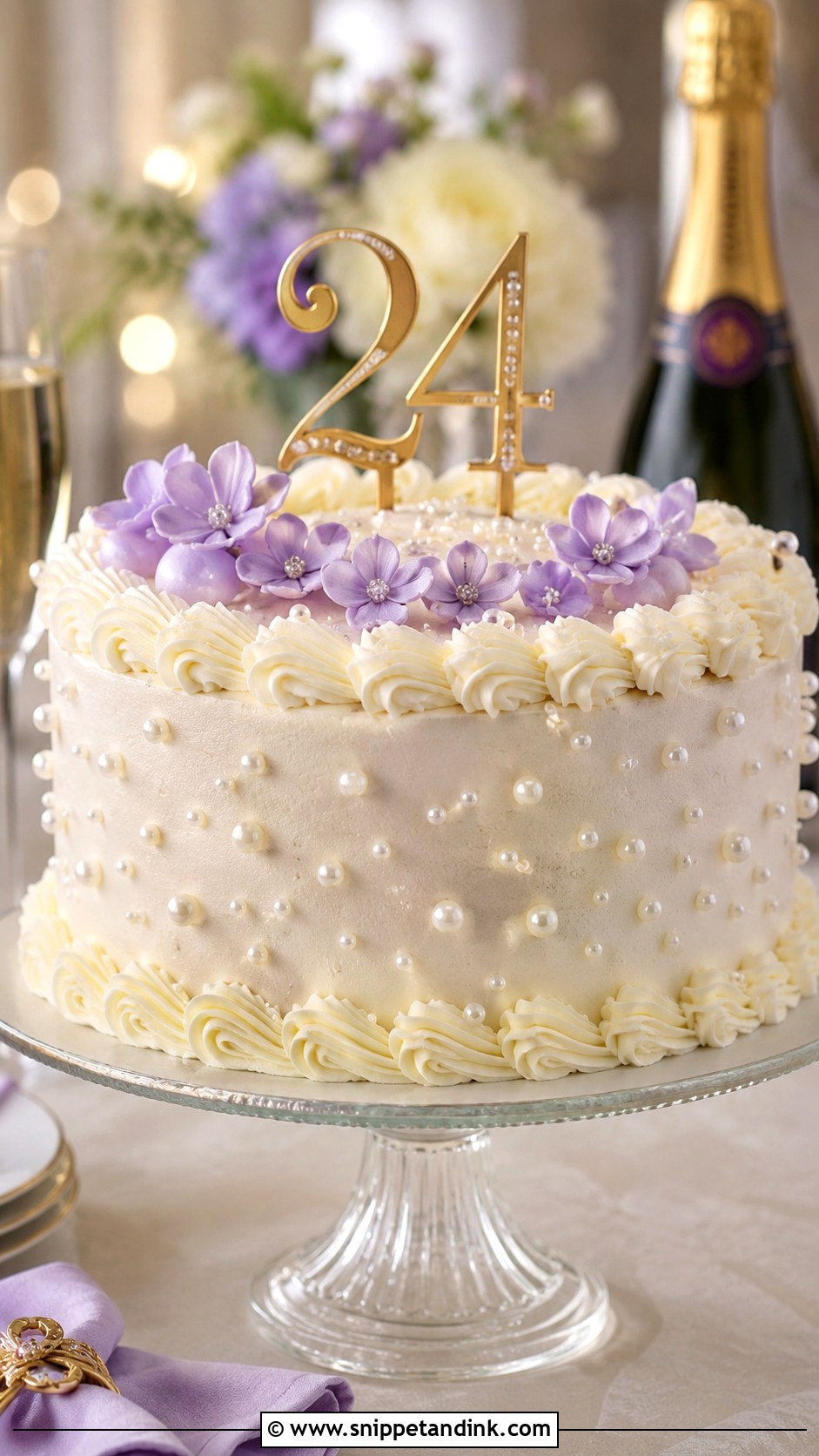 Pearl 24th Anniversary Cake - Snippet and Ink - 20 24th Anniversary Cake Ideas