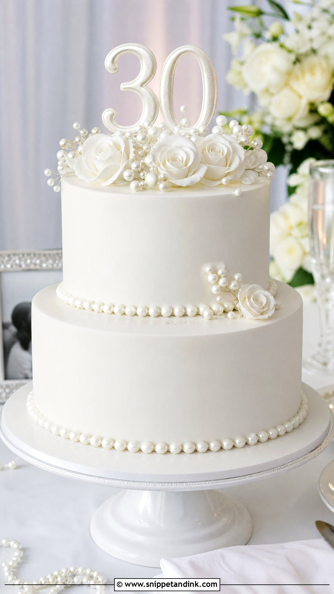 Pearl 30th Anniversary Cake - Snippet and Ink - 25 30th Anniversary Cake Ideas
