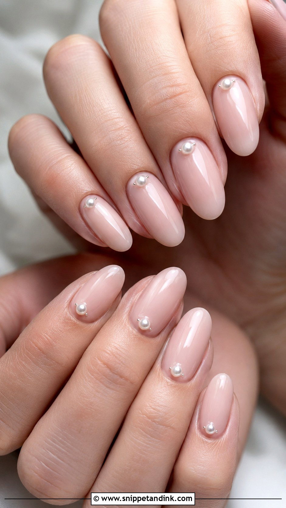 Pearl Accent Acrylic Wedding Nails - Snippet and Ink - 20 Acrylic Nails for Wedding
