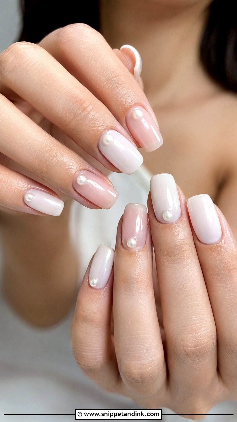Pearl Accent Anniversary Nails - Snippet and Ink - 20 Wedding Anniversary Nails Ideas