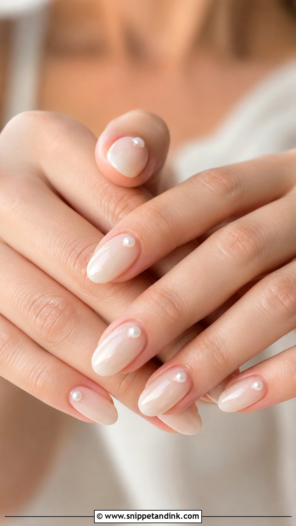 Pearl Accent Autumn Wedding Nails - Snippet and Ink - 20 Autumn Wedding Nails