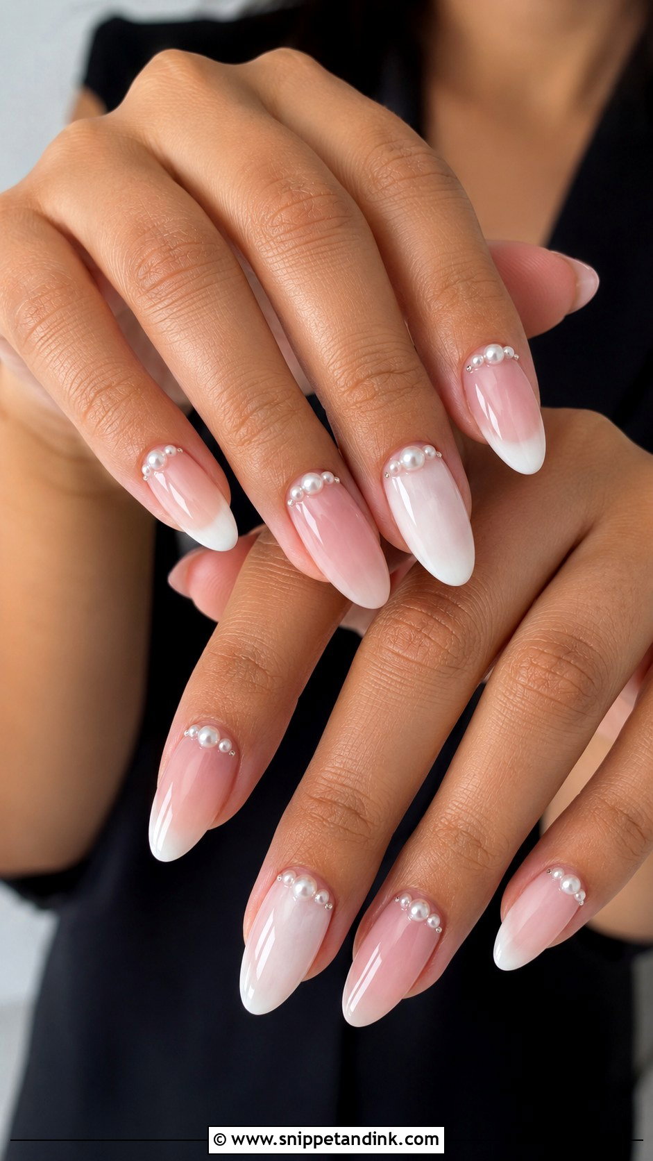 Pearl Accent Bridal Nail Extensions - Snippet and Ink - 20 Bridal Nail Extensions Brides Ideas