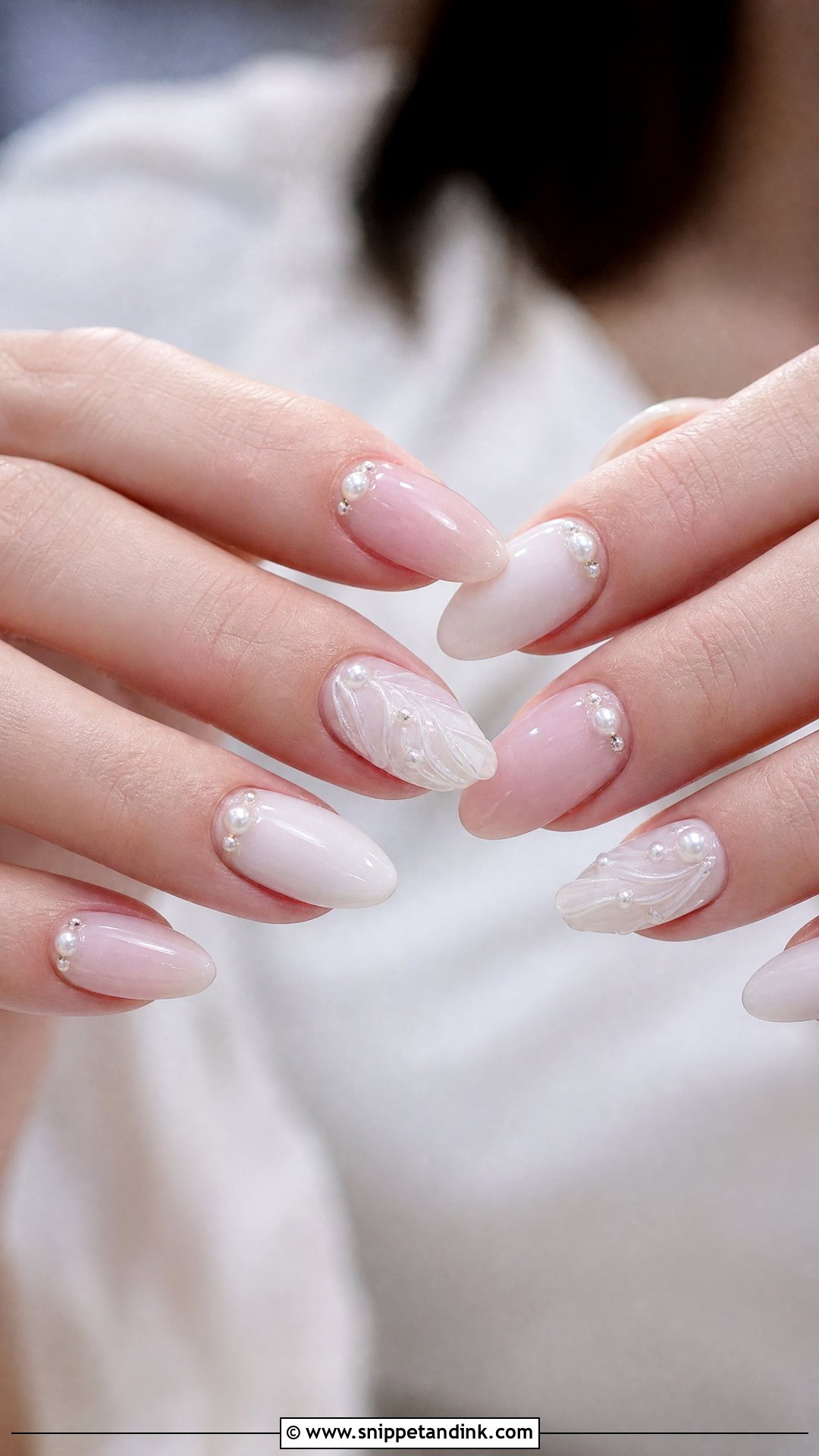 Pearl Accent Bridal Nails - Snippet and Ink - 25 Bridal Wedding Nails for Bride
