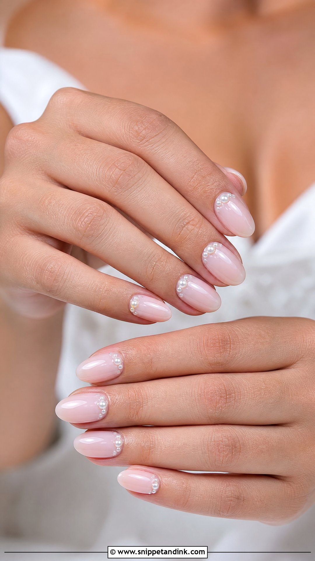 Pearl Accent Bridal Nails - Snippet and Ink - 25 Classy Bridal Nails