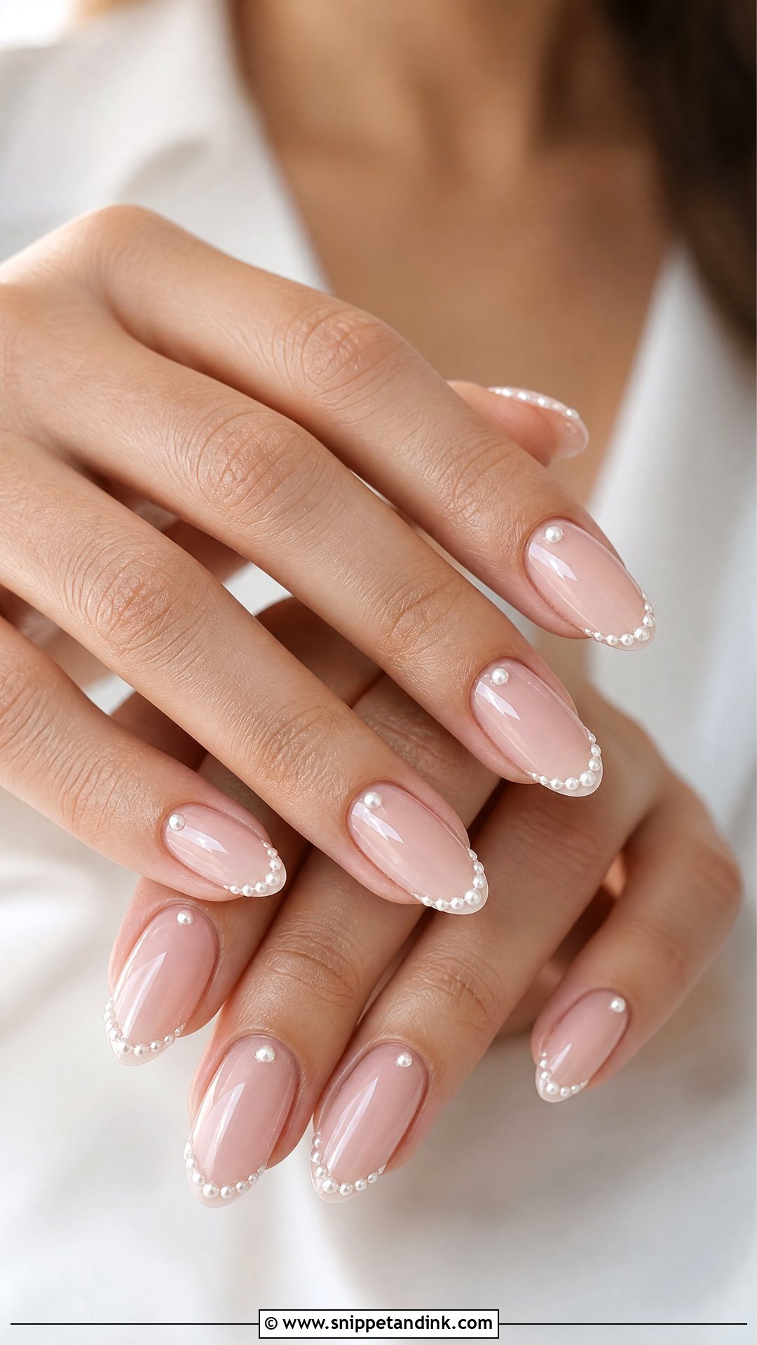 Pearl Accent Bridal Nails - Snippet and Ink - 25 Unique Bridal Nails