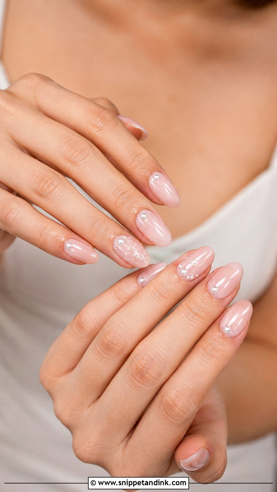 Pearl Accent Bridal Nails - Snippet and Ink - 30 Elegant Bridal Nails Wedding